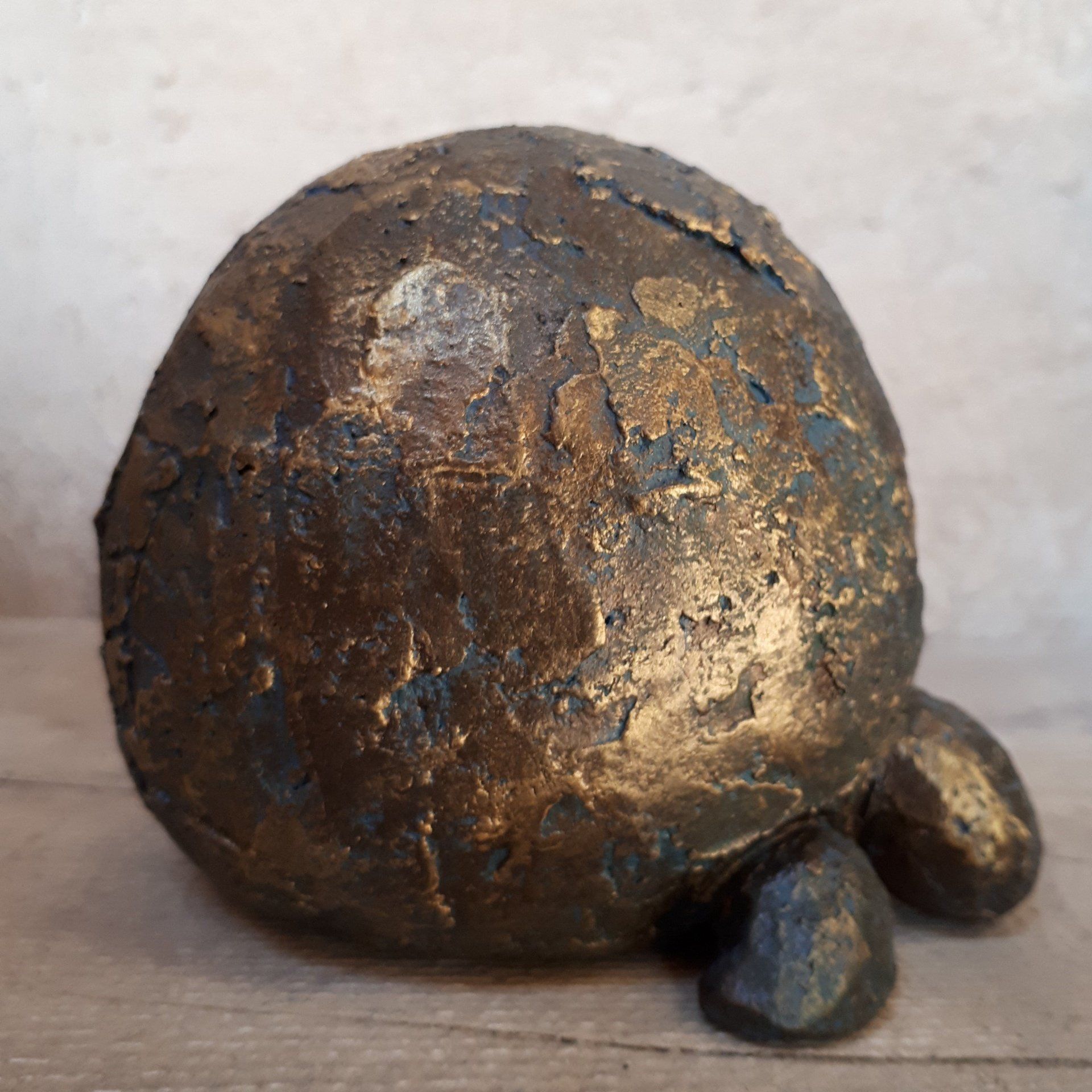 Tortue Faïence Martelée bronze clair
