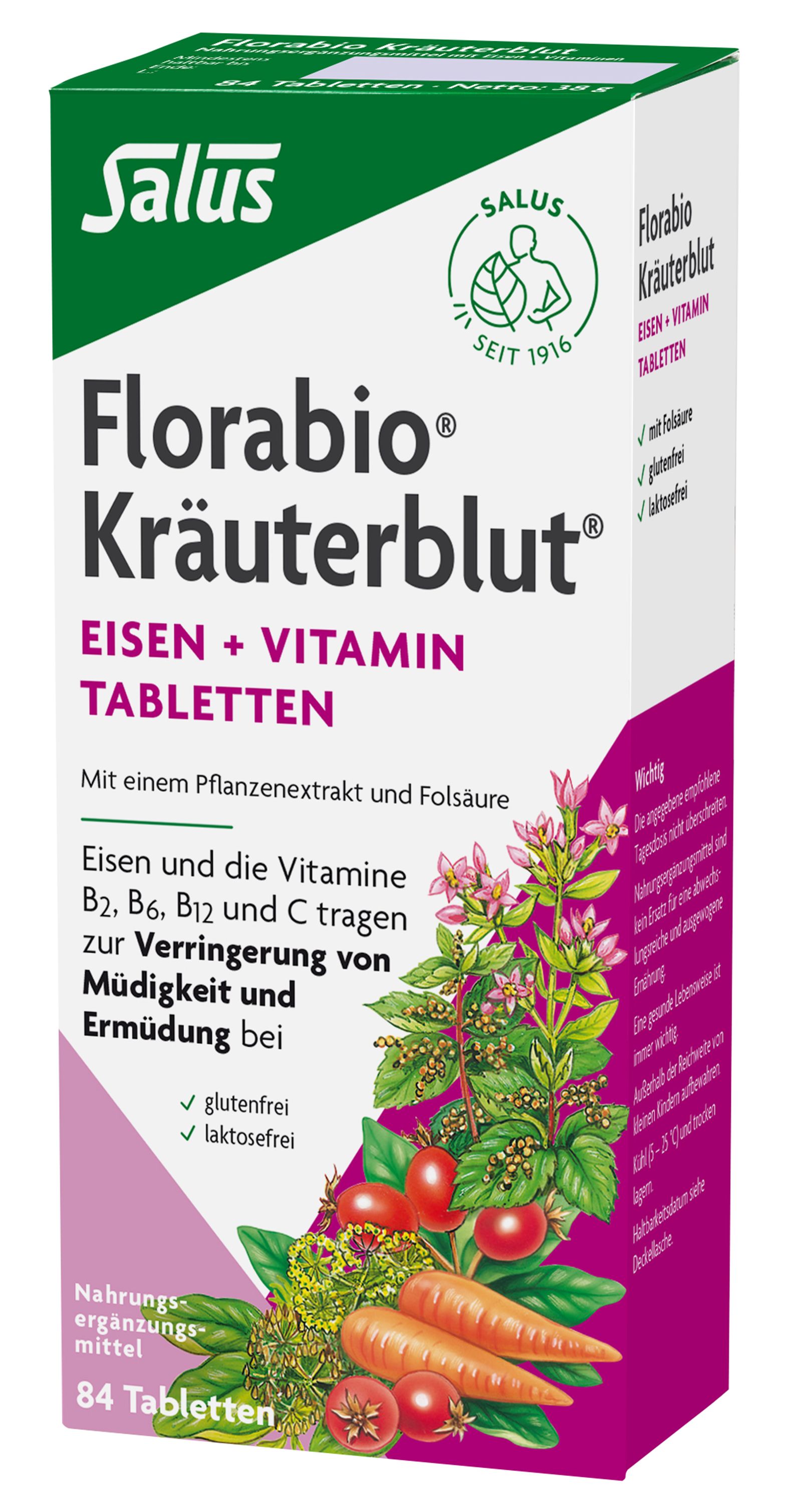 Florabio Kräuterblut Tabletten Verpackung
