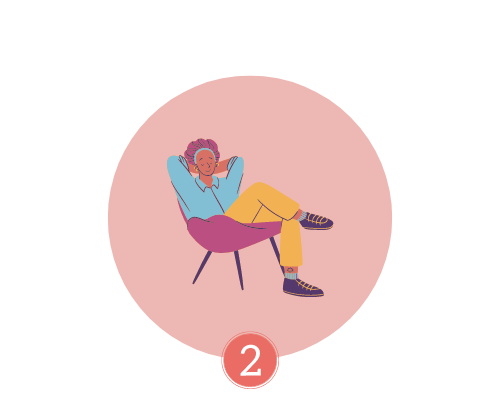 Zurücklehnen Ausarbeitung der Urlaubsreise im Online Reisebüro