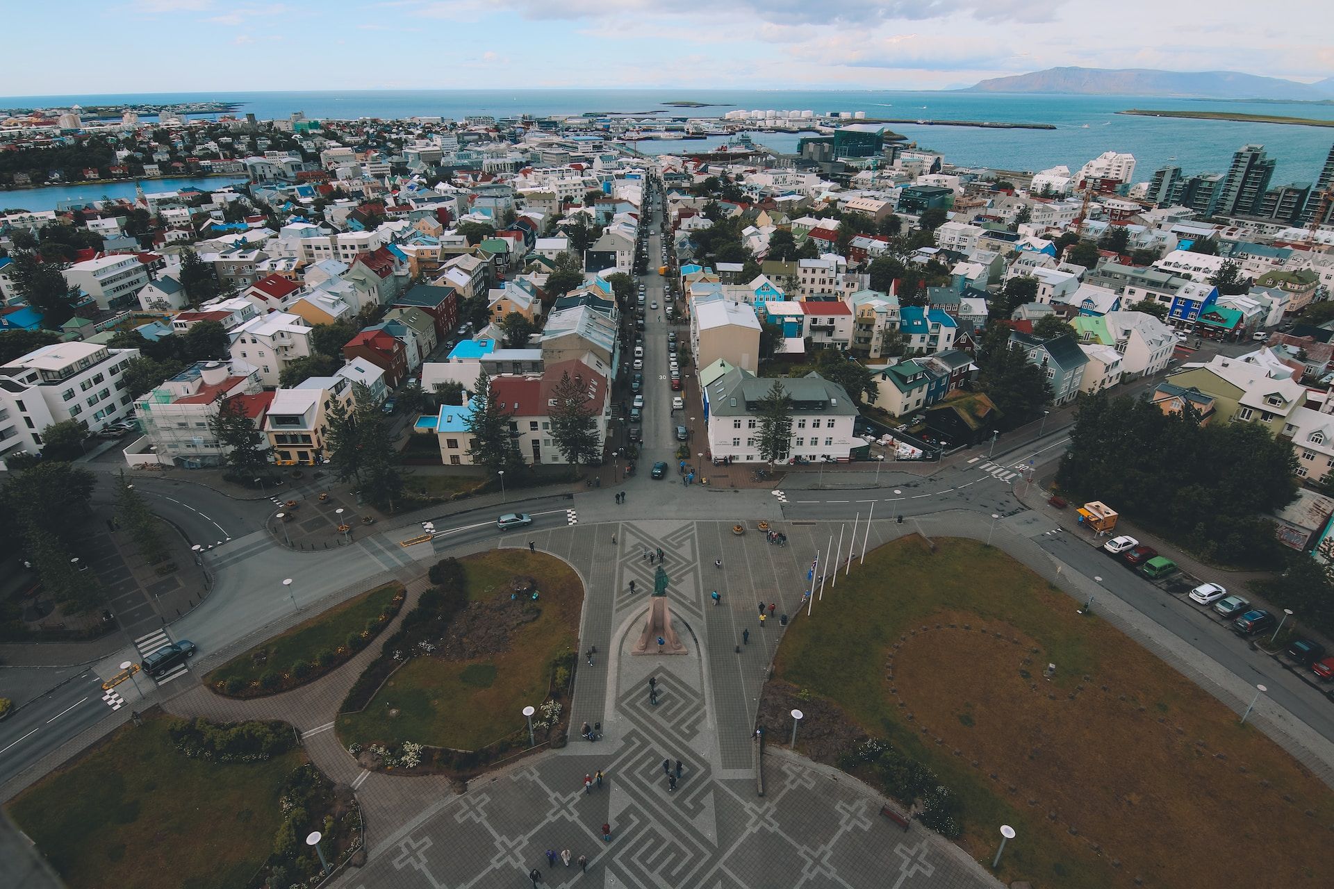 Ausblick Hallgrimskirkja in Reykjavik