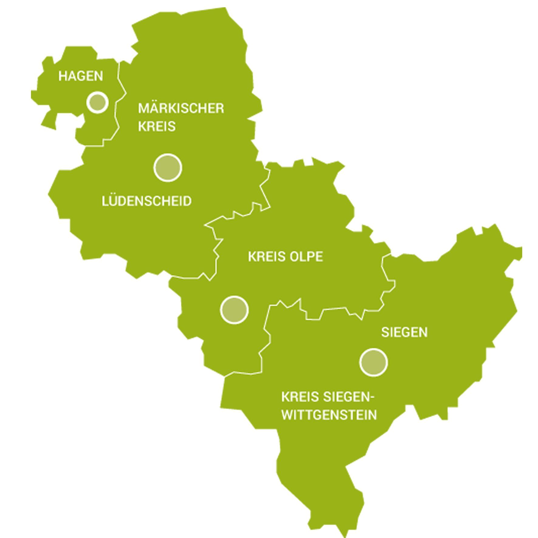 Grüne Karte der Kulturregion Südwestfalen