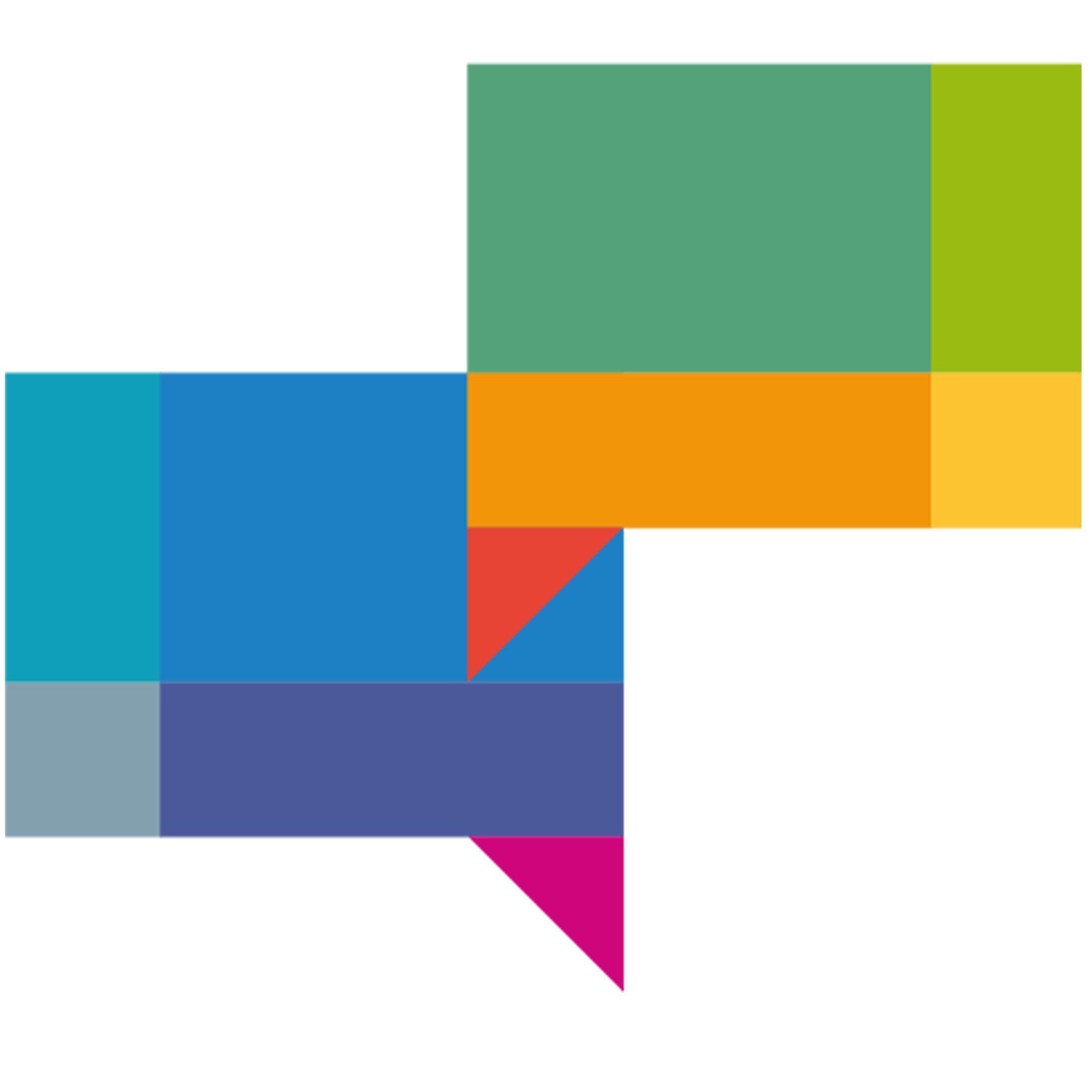 Bunte Sprechblasen für Kommunikation und Kontakt