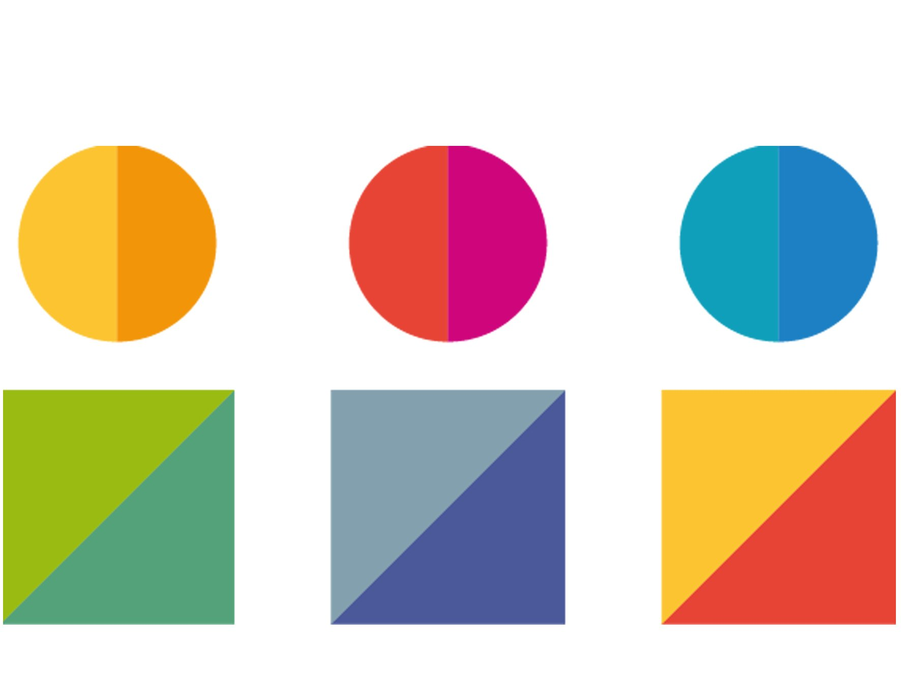 Drei Vierecke mit jeweils einen runden Kreis darüber als stilisierte Menschen in den Farben des Regionalen Kultur Programms.