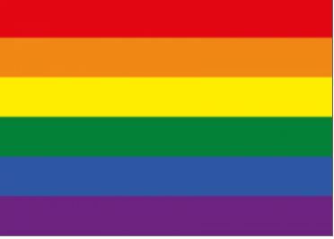 Regenbogenflagge für Vielfalt in den Farben Rot, Orange, Gelb, Grün, Blau und Lila
