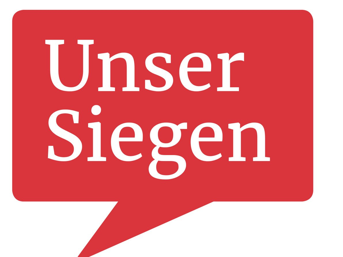 Logo für Unser Siegen als rote Sprechblase