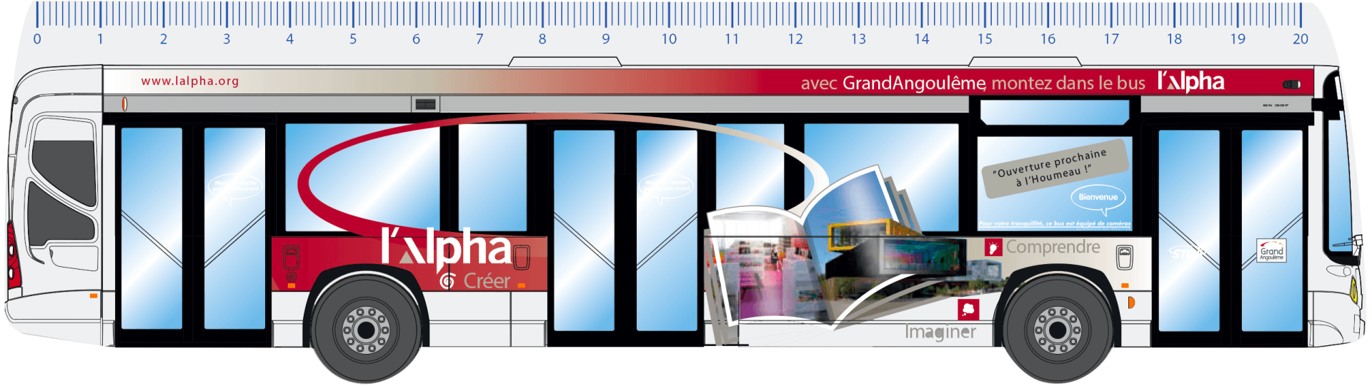 Règles transports 100% personnalisables. Communiquez à travers une règle unique à l'effigie de votre matériel / véhicule.