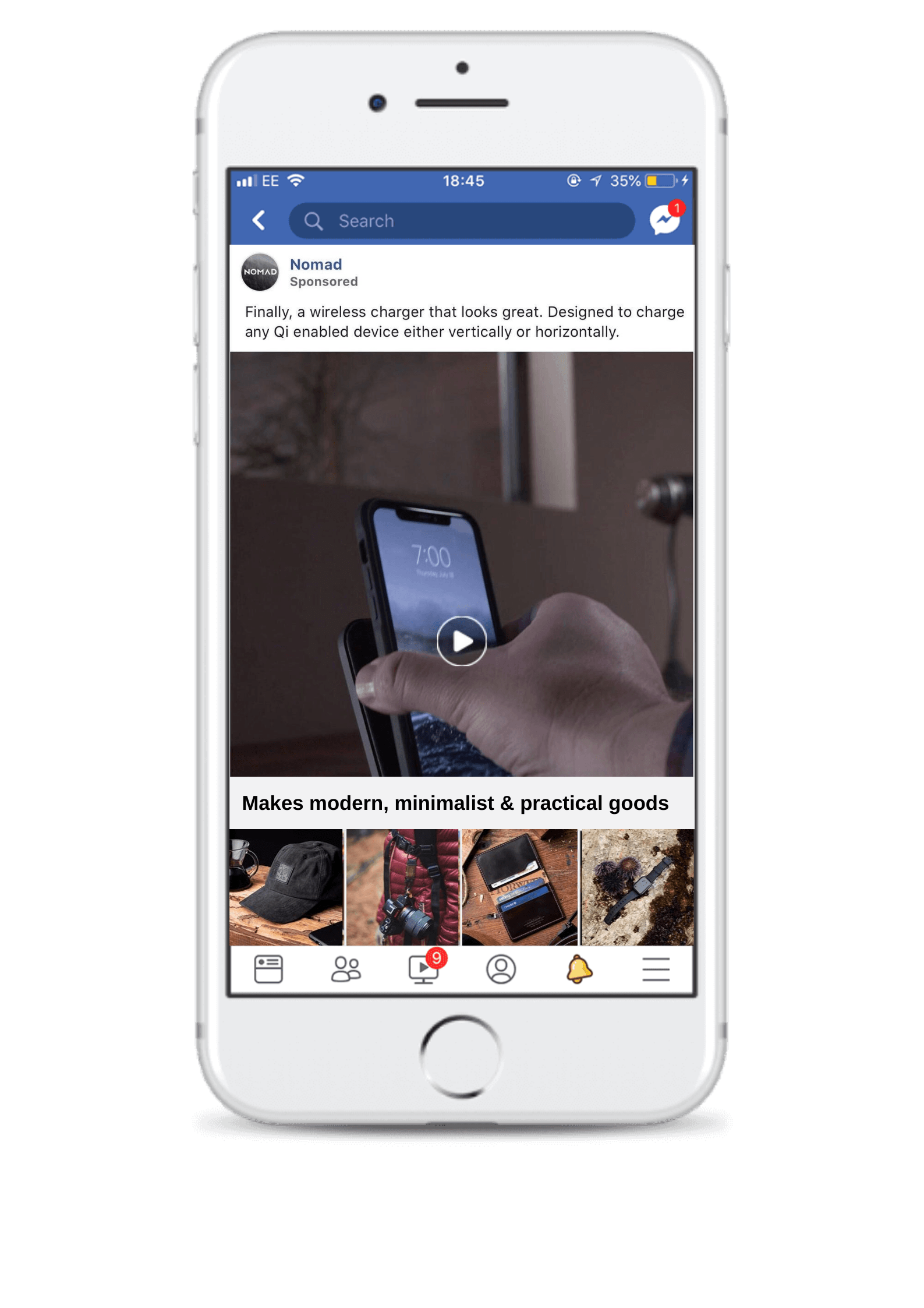 NOMAD products facebook ads iphone