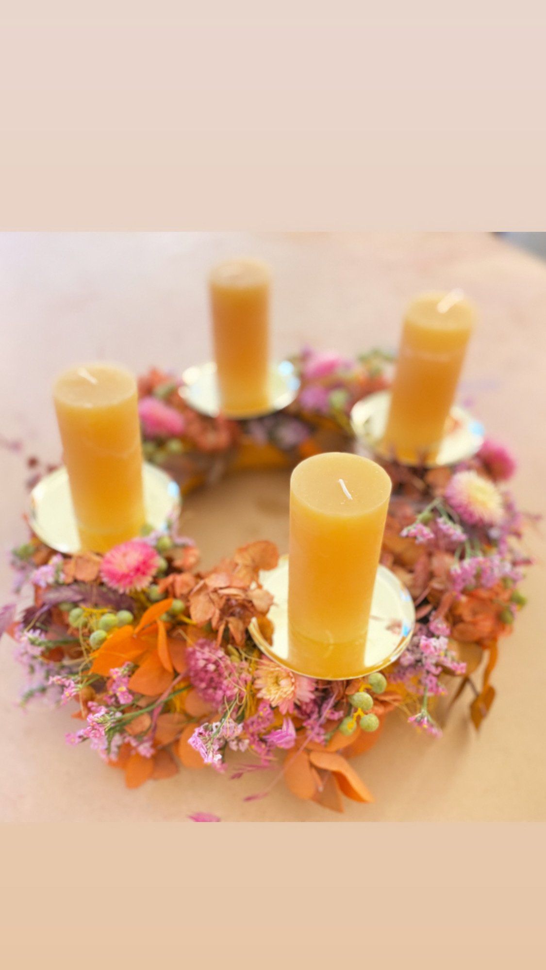 Adventskranz aus Trockenblumen