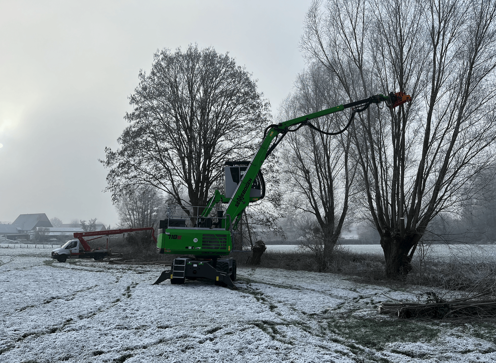 Kopfweidenpflege mit Sennebogen