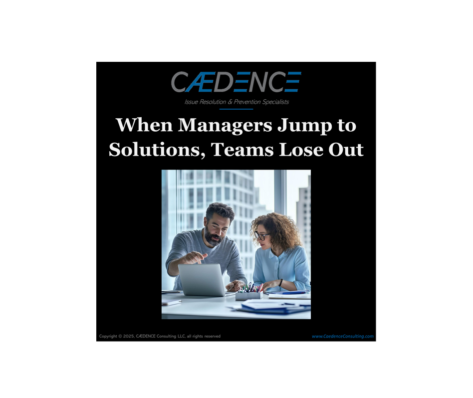 Developing team without jumping to solutions