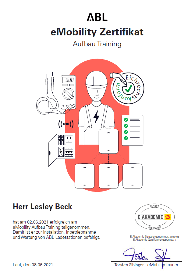 ABL Mobility Zertifikat