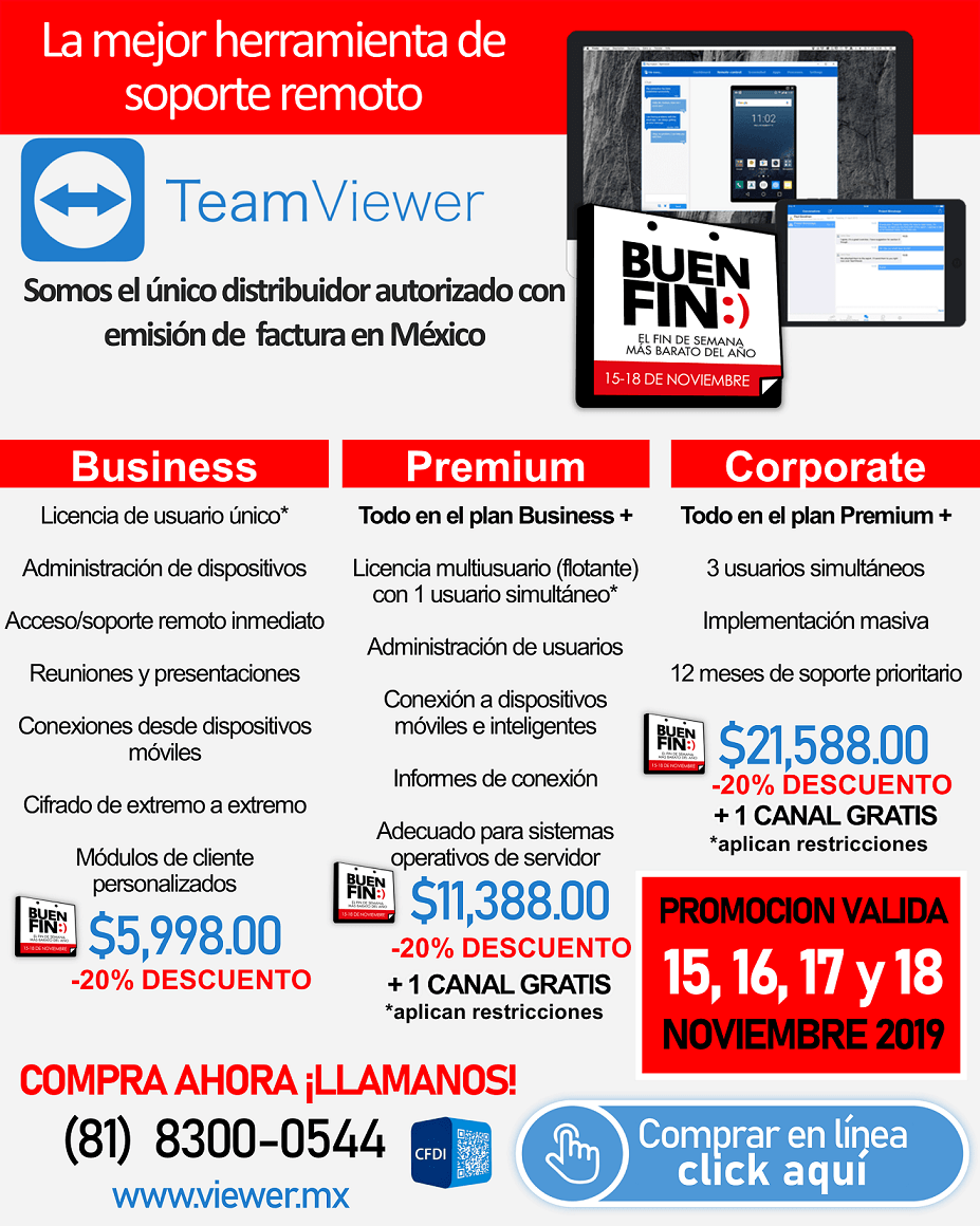 BUEN FIN 2019 PROMOCIÓN TEAMVIEWER MEXICO