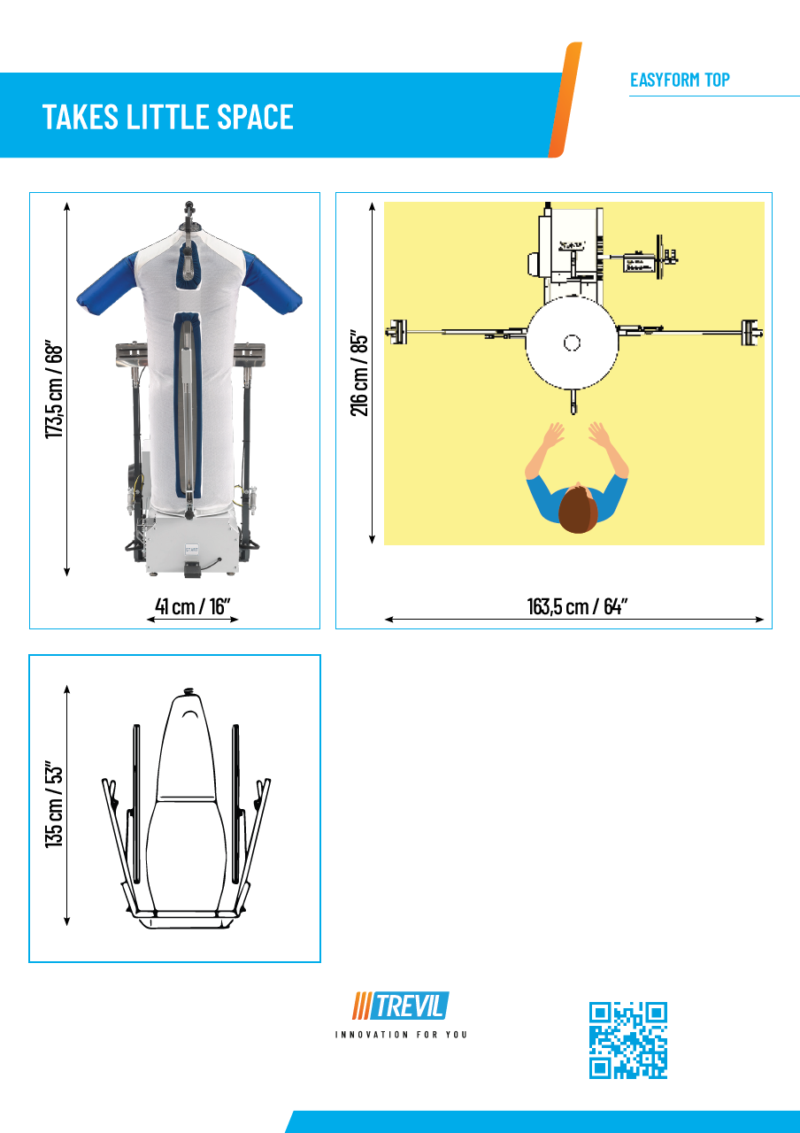 Der neue PALLAS TREVIL Universalfinisher Easyform TOP, Mit kalter manueller Frontleiste, Mit manueller Rückenleiste, Mit Langarmsystem, Mit Steuercomputer, Mit drehbarem Puppenkörper, Mit Dampfgebung- und Kaltluft, Manuell gesteuert, Auf Wunsch mit Dampferzeuger, Für Obergarderobe jeder Art.
