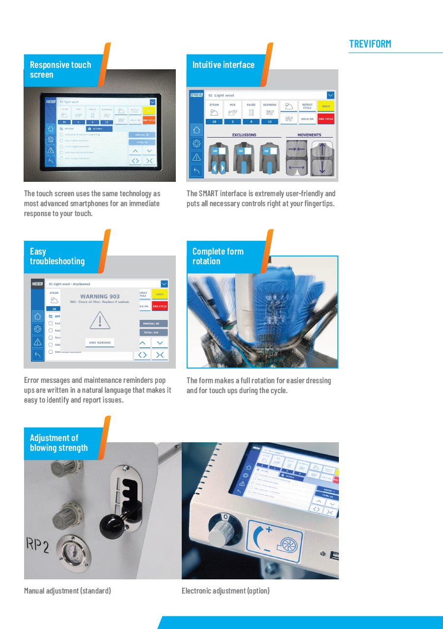 Der neue PALLAS TREVIL Garderobenformer Treviform. Mit kalter Frontleiste, Mit Seitenspannern und Rückenleiste, Mit neuem Touch-Steuercomputer, Mit Seiten- und Längsstreckung, Mit drehbarem Puppenkörper, Mit höhenverstellbarem Puppenkörper, Mit Dampfgebung- und Heissluft, Vollpneumatisch gesteuert, Auf Wunsch mit Frequenzsteuerung, Auf Wunsch mit Bügeleisen, Auf Wunsch mit Dampferzeuger, Für Sakko´s, Jacken und Mäntel.