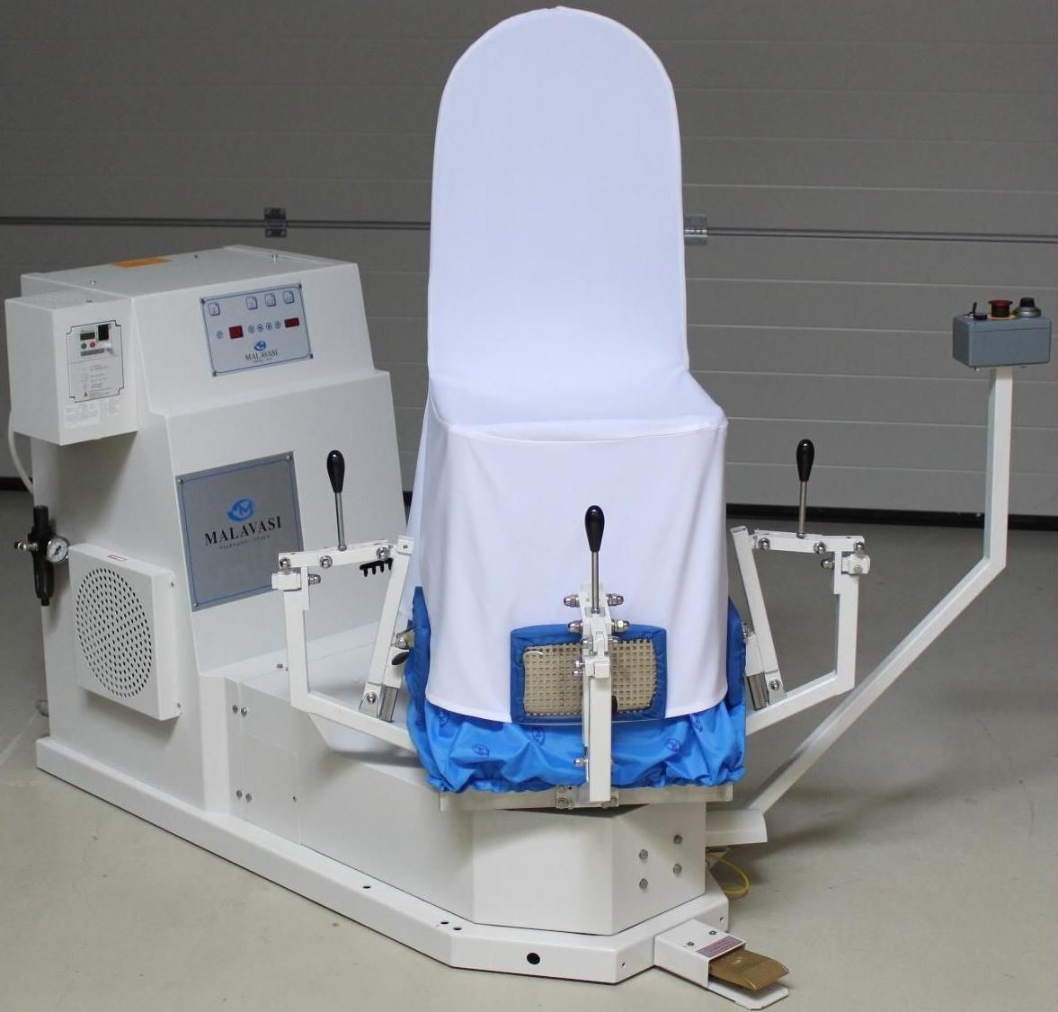 STC.883 pallas finish systeme gmbh trevil malavasi stuhlhussenbügelmaschine stuhlhussenfinisher bügelmaschine für stuhlhussen hussenfinisher stuhlhussen bügeln hussen bügeln