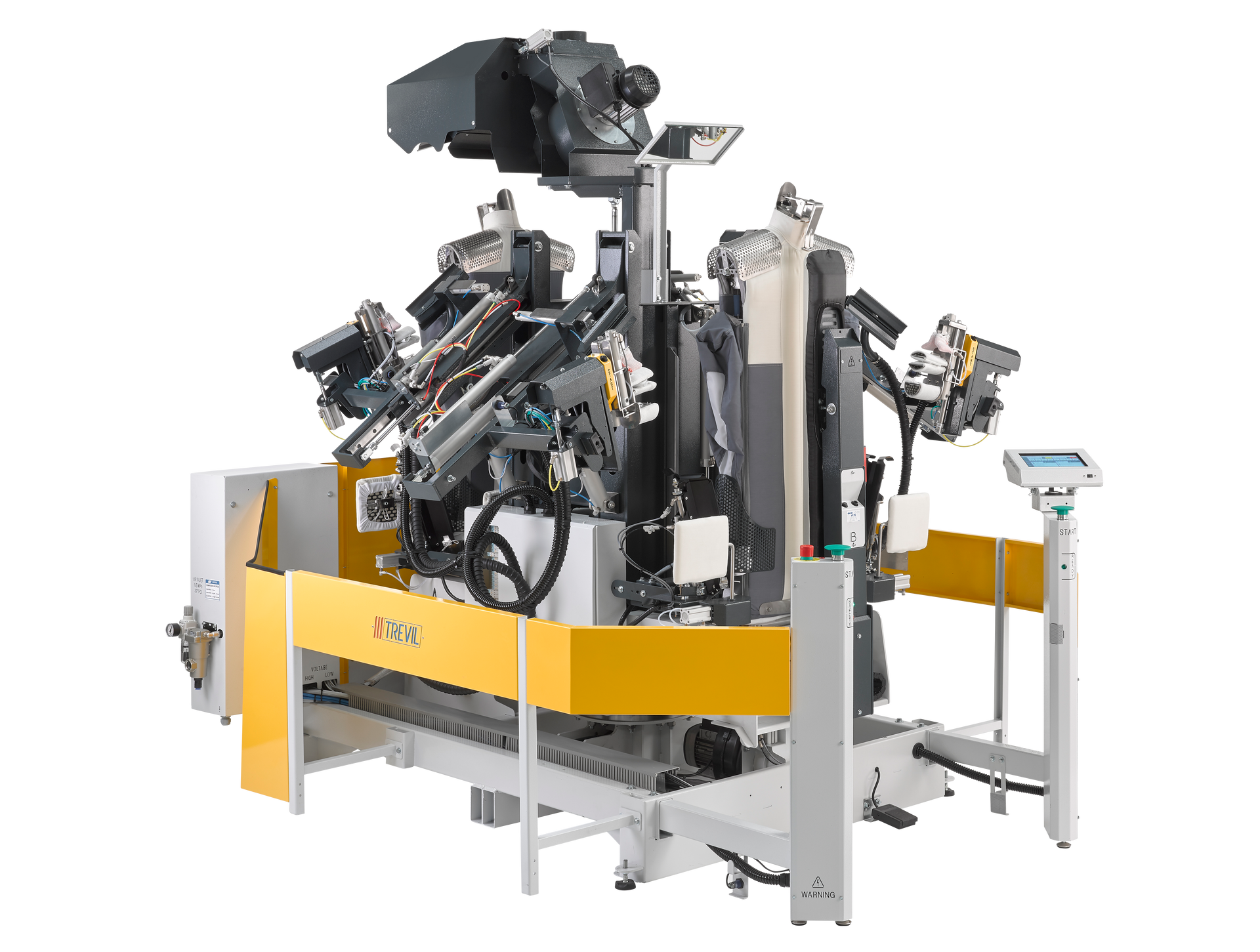 pallas finish systeme gmbh trevil hemdenfinisher trevistar trevitandem DER NEUE HOCHLEISTUNGSFINISHER PALLAS - TREVIL TREVITANDEM Der Doppel-Hemdenfinisher: Er bügelt / finisht Lang- und Kurzarmhemden in fast allen Größen und Ausführungen in perfekter Qualität und fast doppelt so schnell wie ein Einzelfinisher. Extrem leistungsfähig, klein und energiesparsam. Maximale Leistung auf kleinstem Raum mit nur 1 Bedienperson. Die Doppel-Hemdenbügelmaschine von Profis für Profis! Bis zu 80 Hemden / Stunde mit nur 1 Bedienperson.