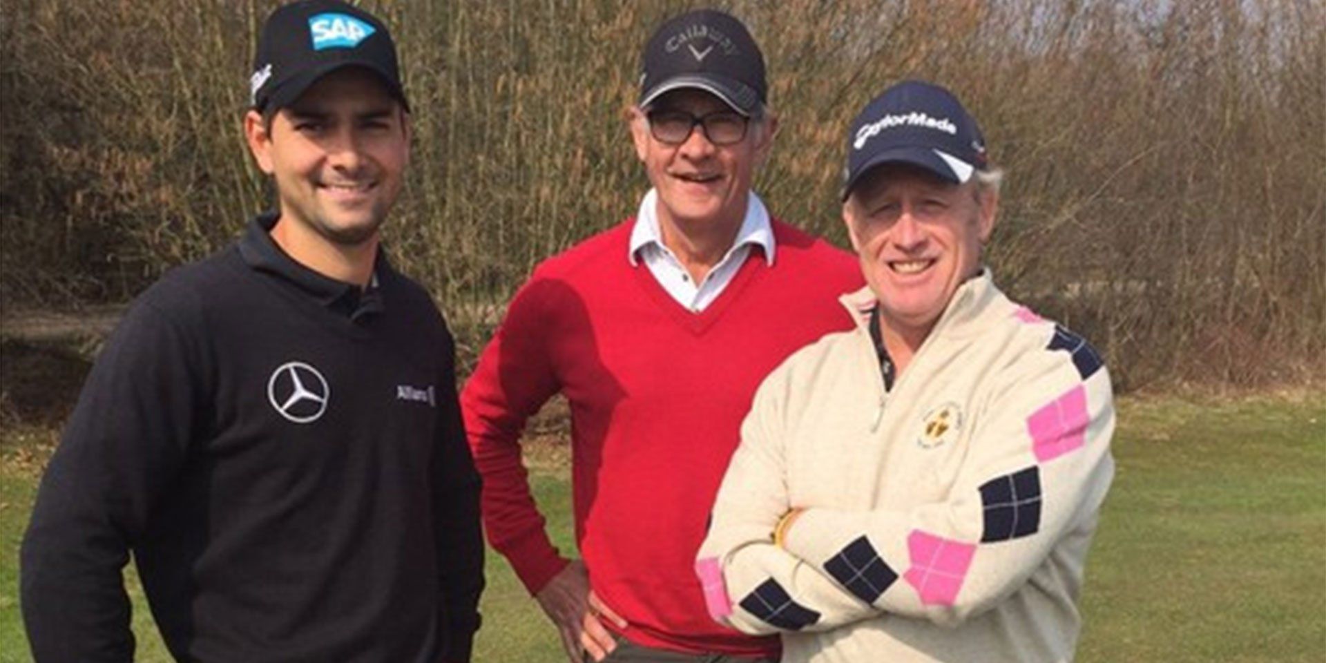 Moritz Lampert, Torsten Giedeon, Ted Long im Golfclub Mannheim Moritz Lampert, Torsten Giedeon, Ted Long im Golfclub Mannheim