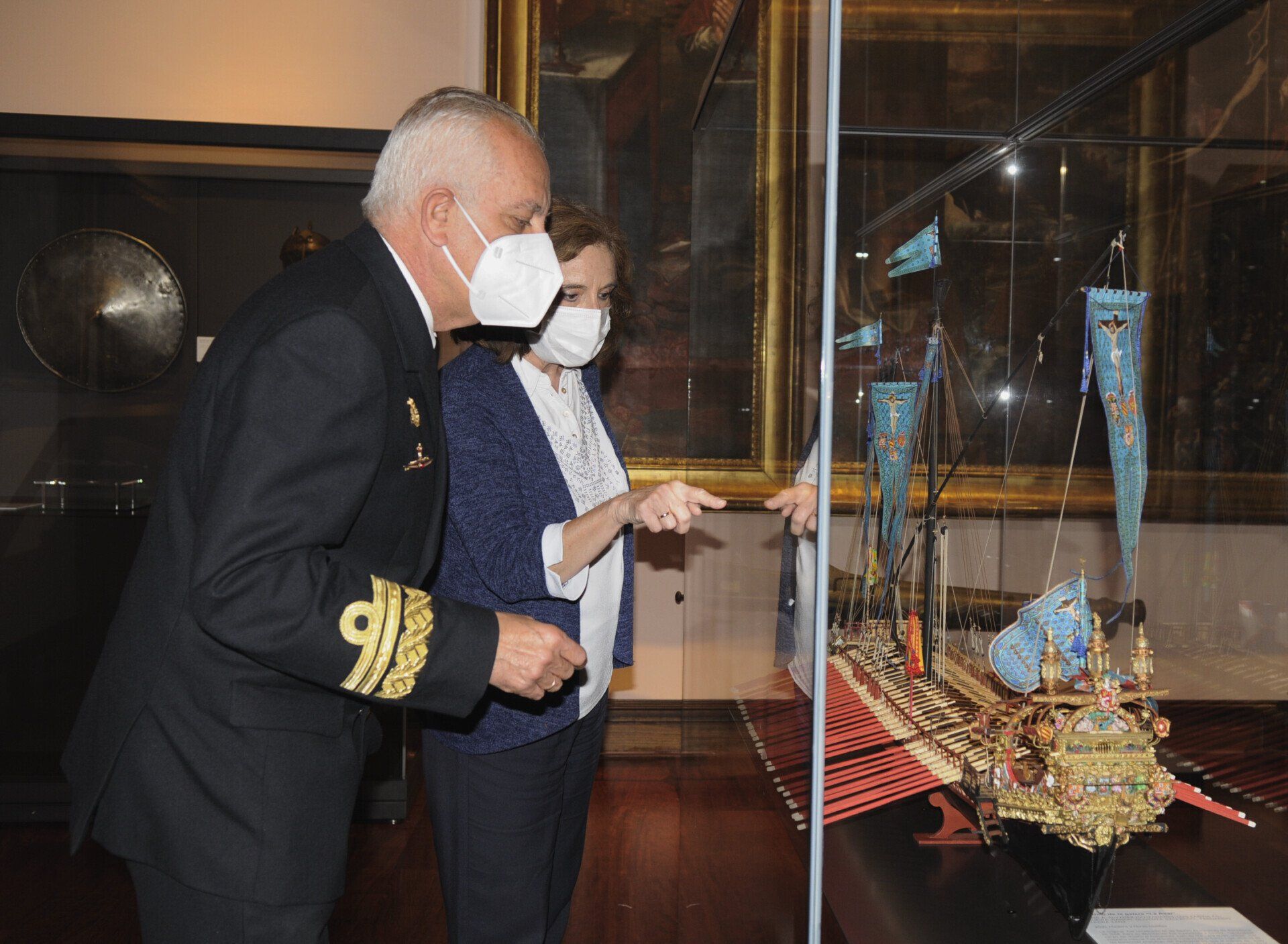 Director of the IHCN Mr. Marcial Gamboa Perez-Pardo and the Technical Director of the Naval Museum Carmen Lopez Calderon Photo: Courtesy of the Naval Museum in Madrid