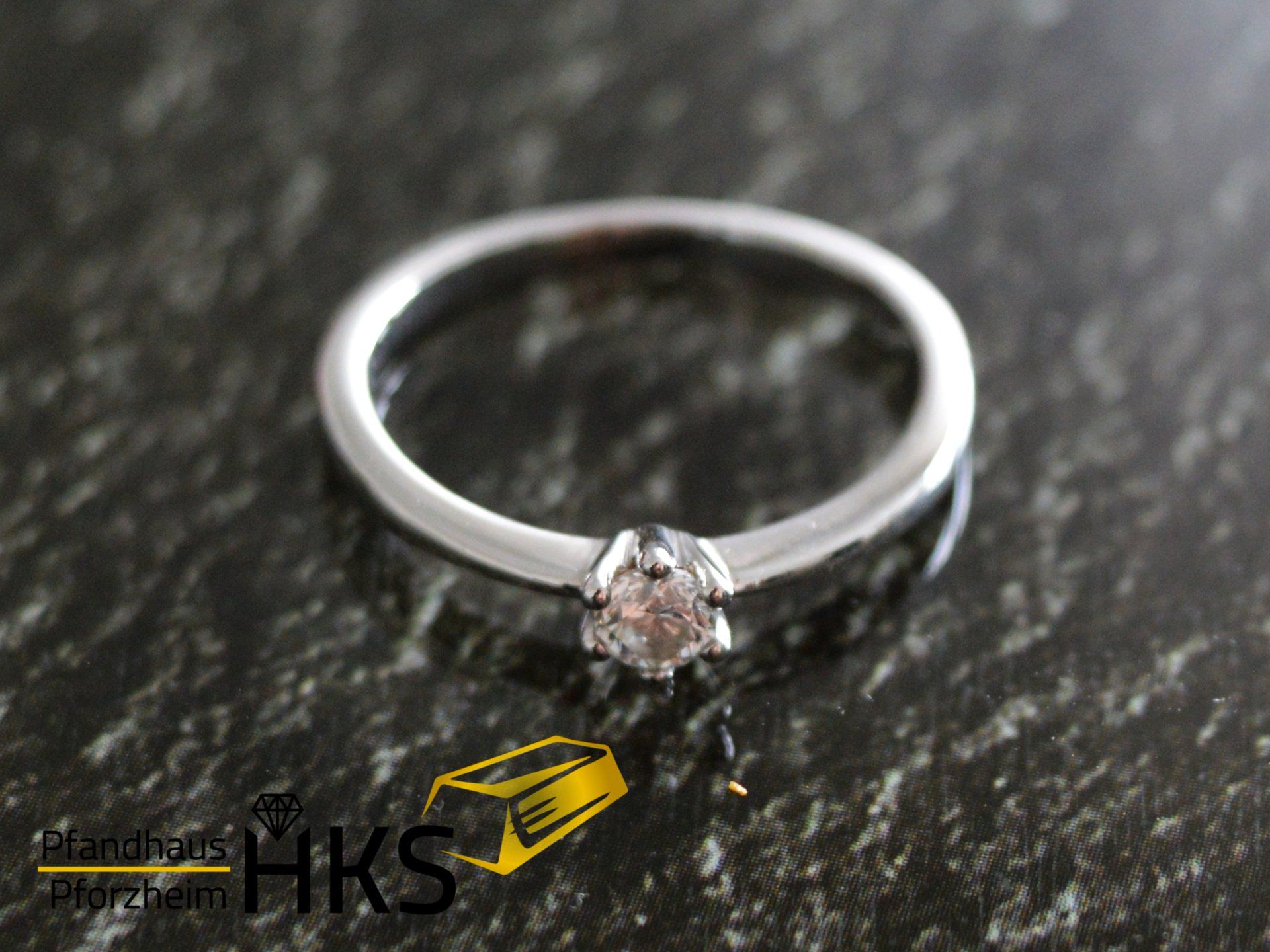 Ring Gold 585/-2,25 g Weißgold Damen Ring mit Brilliant 0,15ct