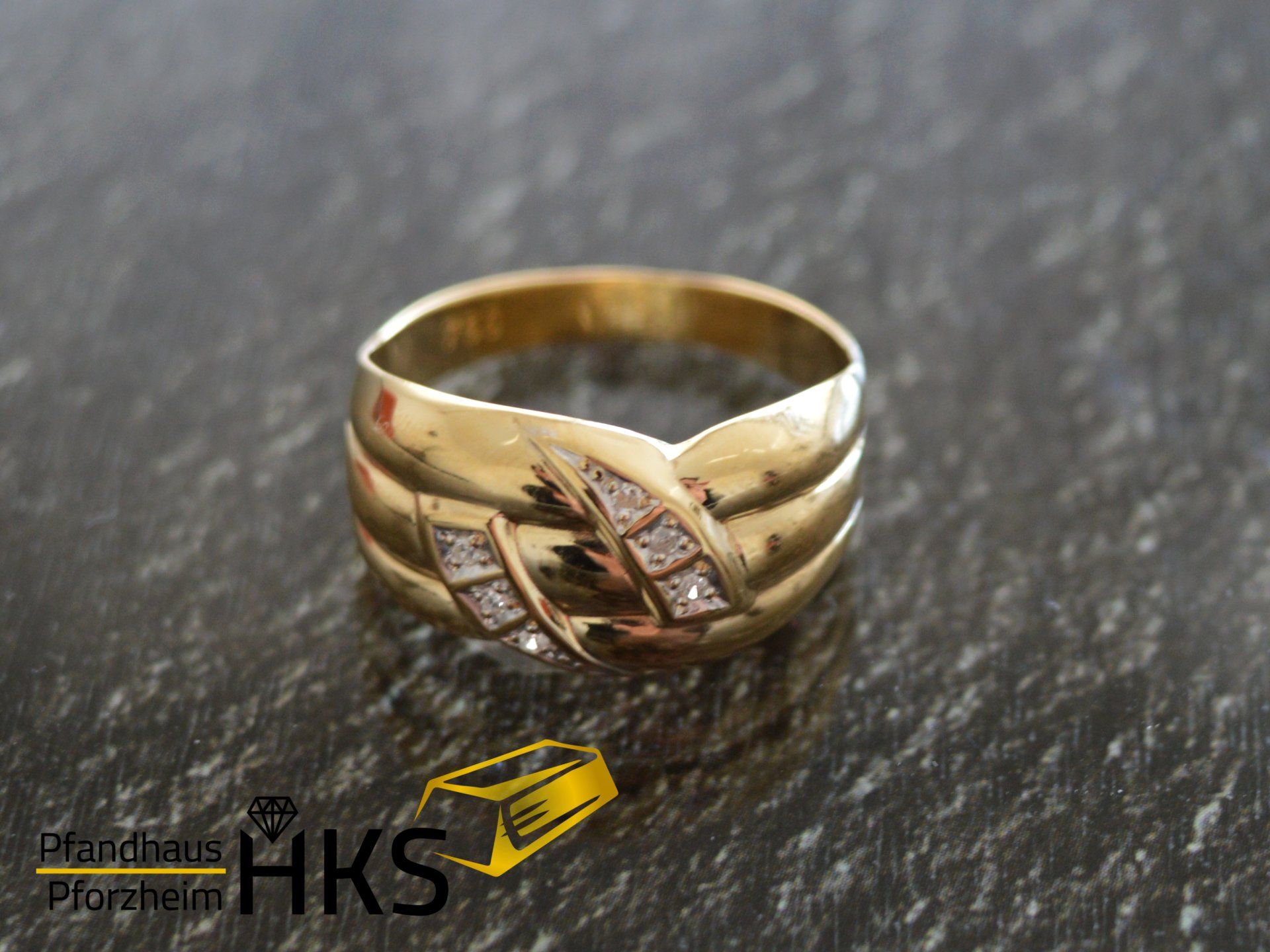 Ring Gold 750/-3,12 gr. Damen Ring mit Diamant