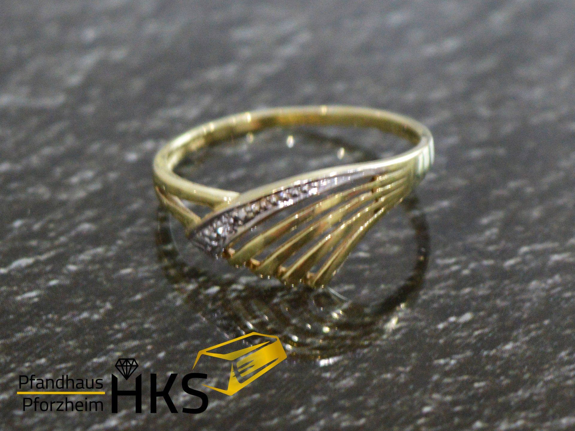 Ring Gold 585/-1,85 gr. Damen Ring mit Diamant