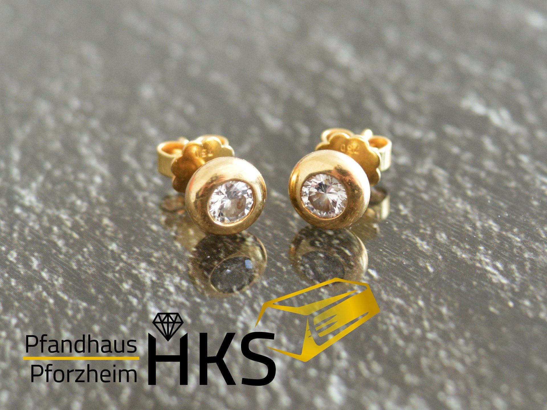 Brillant Ohrstecker 750 Gelbgold 18 Karat Gold 2 x 0,25 ct Solitär Stecker