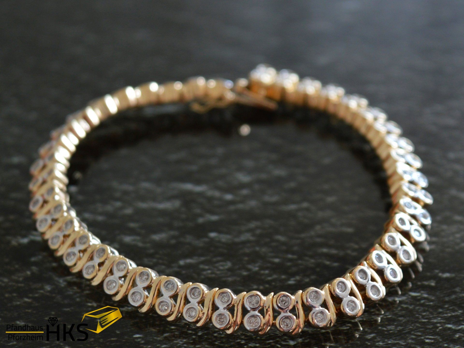 Armband Gold 585/- mit Diamanten ca. 0,80 ct, 82 Diamanten 18,5 cm, 20,1 gr