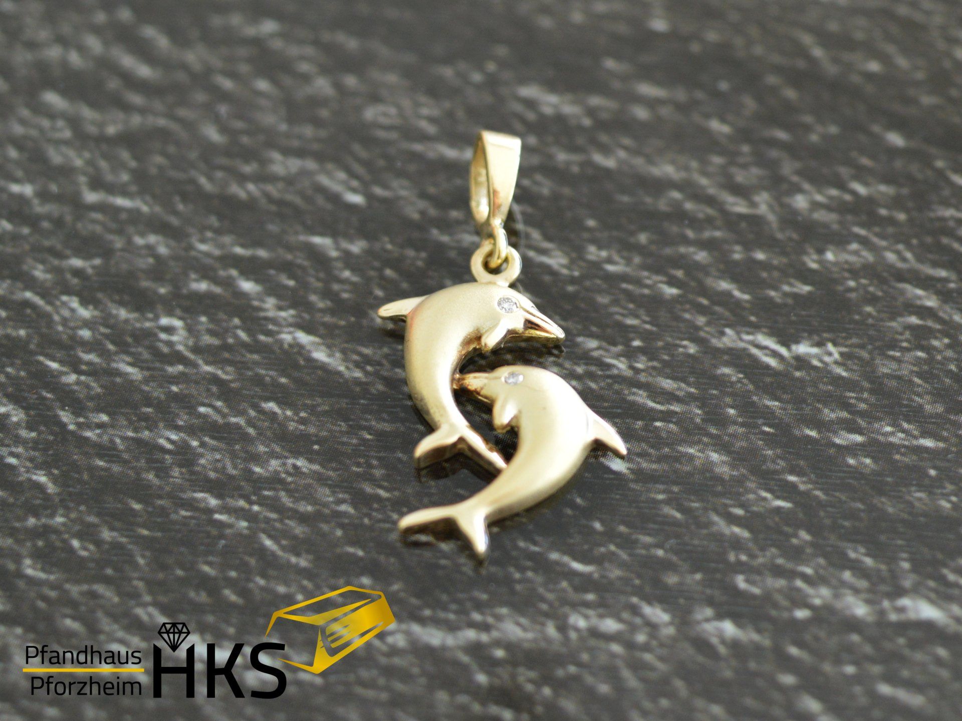 Anhänger Gold 585/- 2,18 Delphin, Diamant