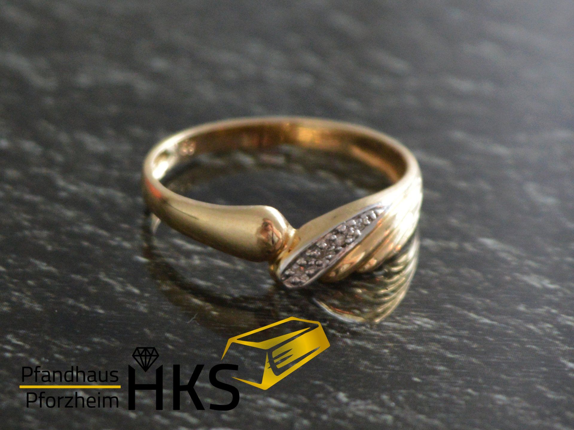 Ring Gold 585/-2,11 g Damen Ring mit Diamant