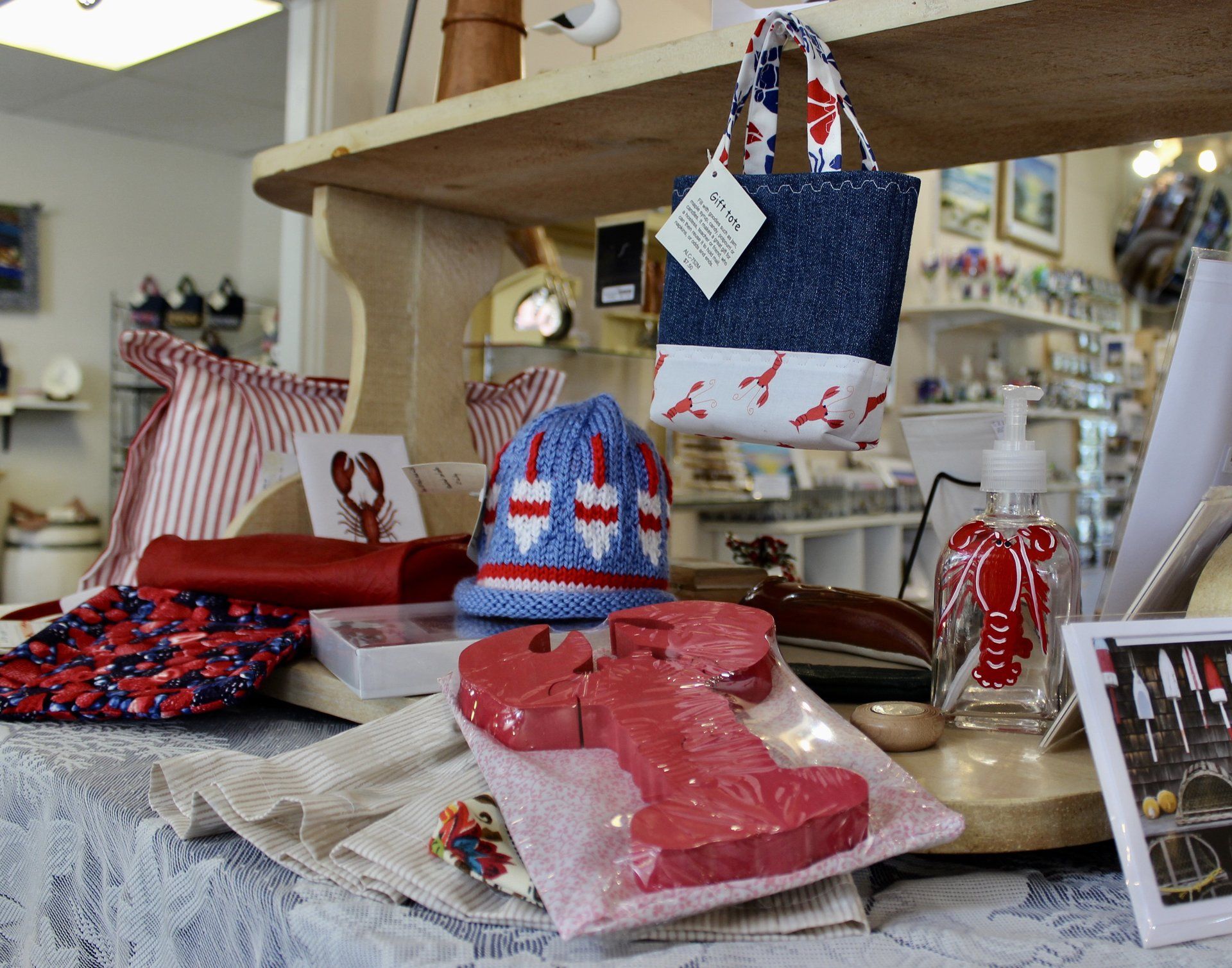 Our Maine Craft Weekend display Maine crafts at Pemaquid Craft Co-op