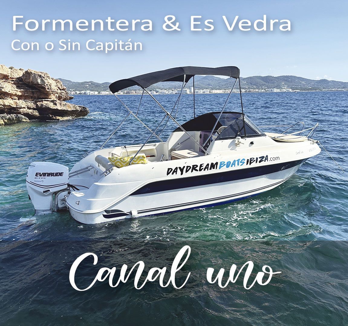 Alquiler barco con patrón en Ibiza