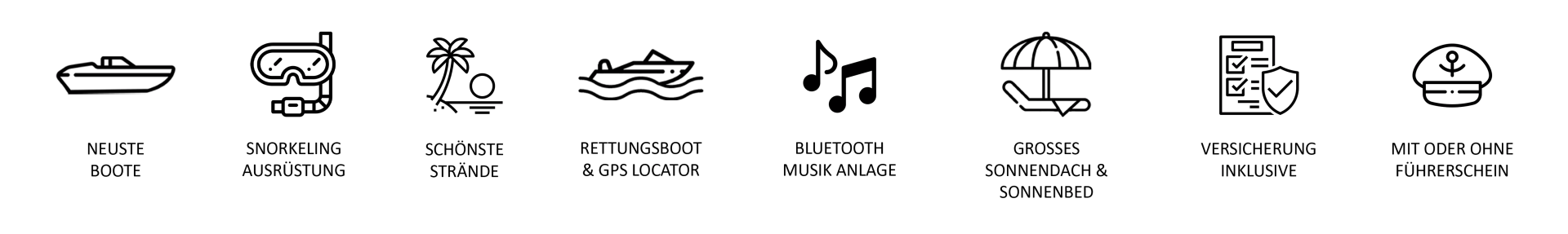 Bootsverleih in San Antonio