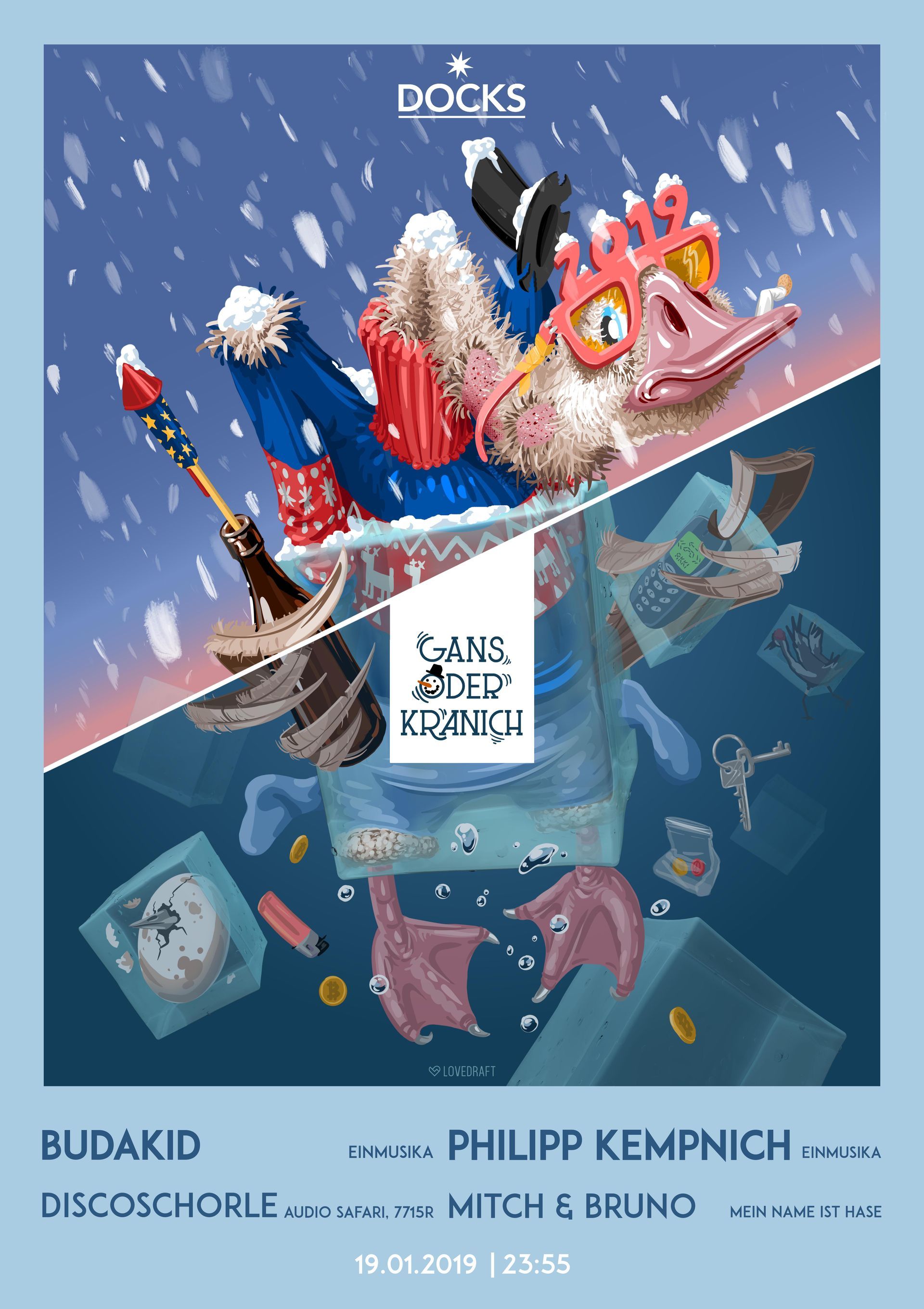 Plakatillustration für DOCKS Hamburg 2018 Plakatillustration für DOCKS Hamburg 2018