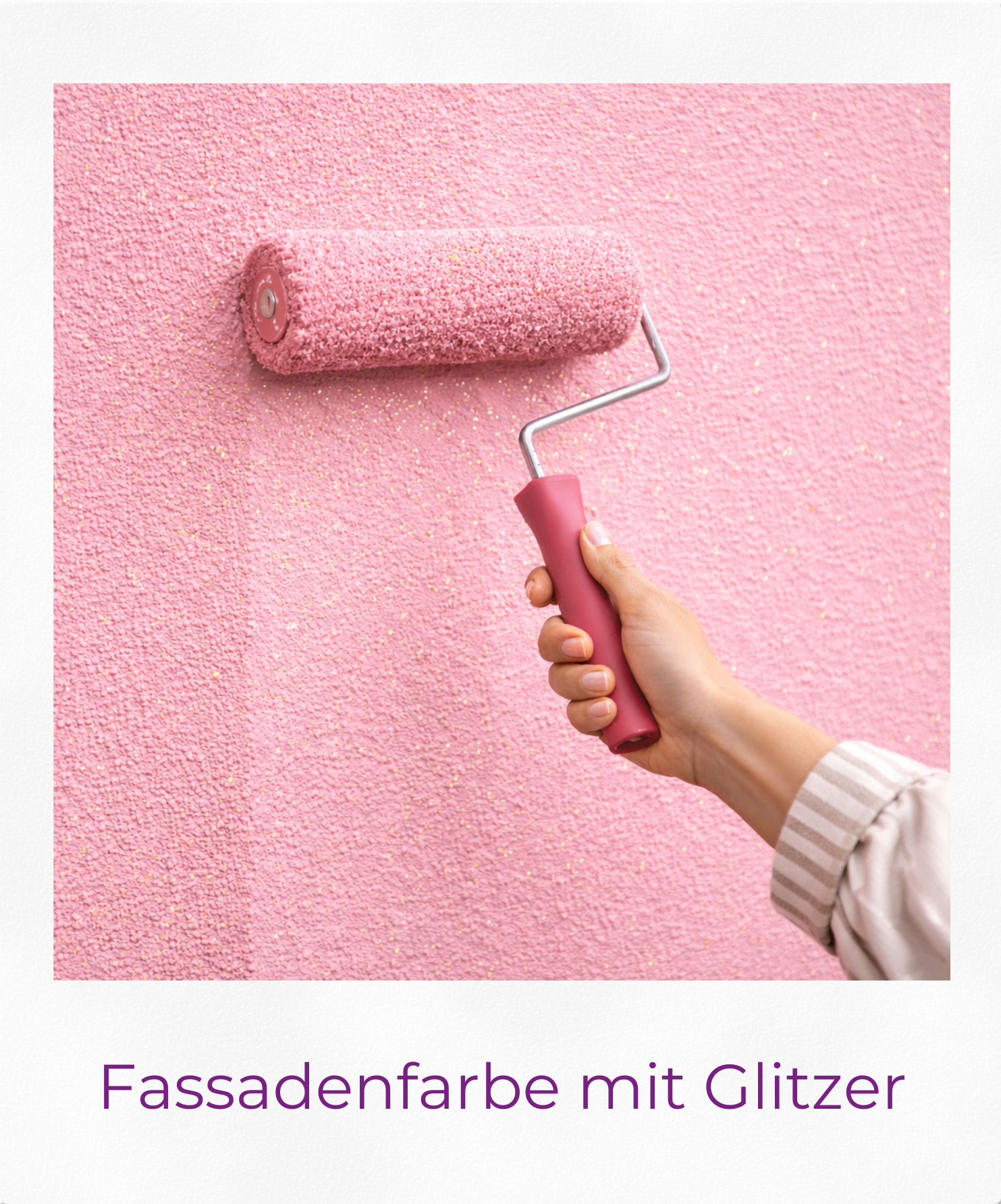 Produktgrafik Fassadenfarbe mit Glitzer als Polaroid