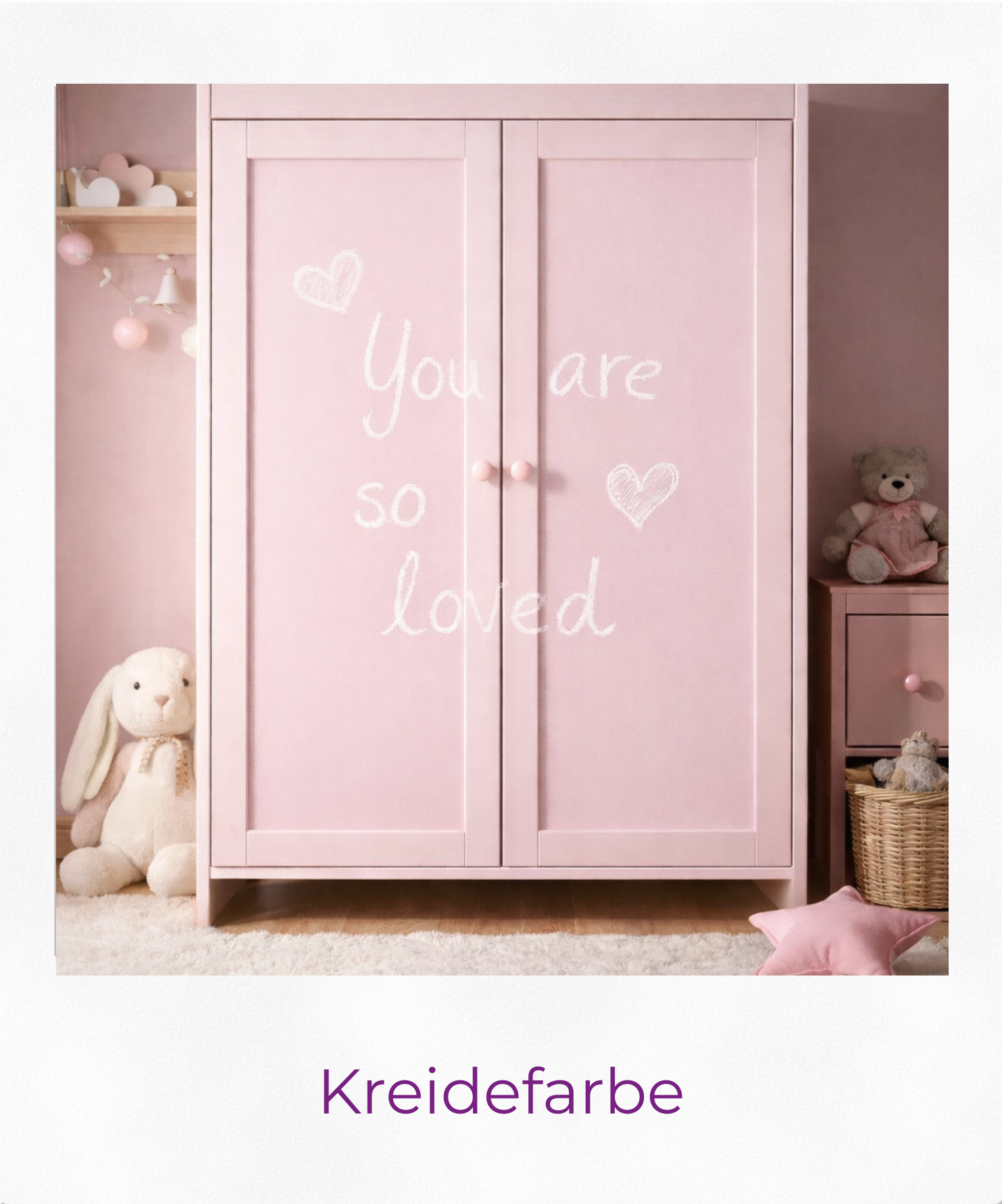 Produktgrafik Kreidefarbe als Polaroid