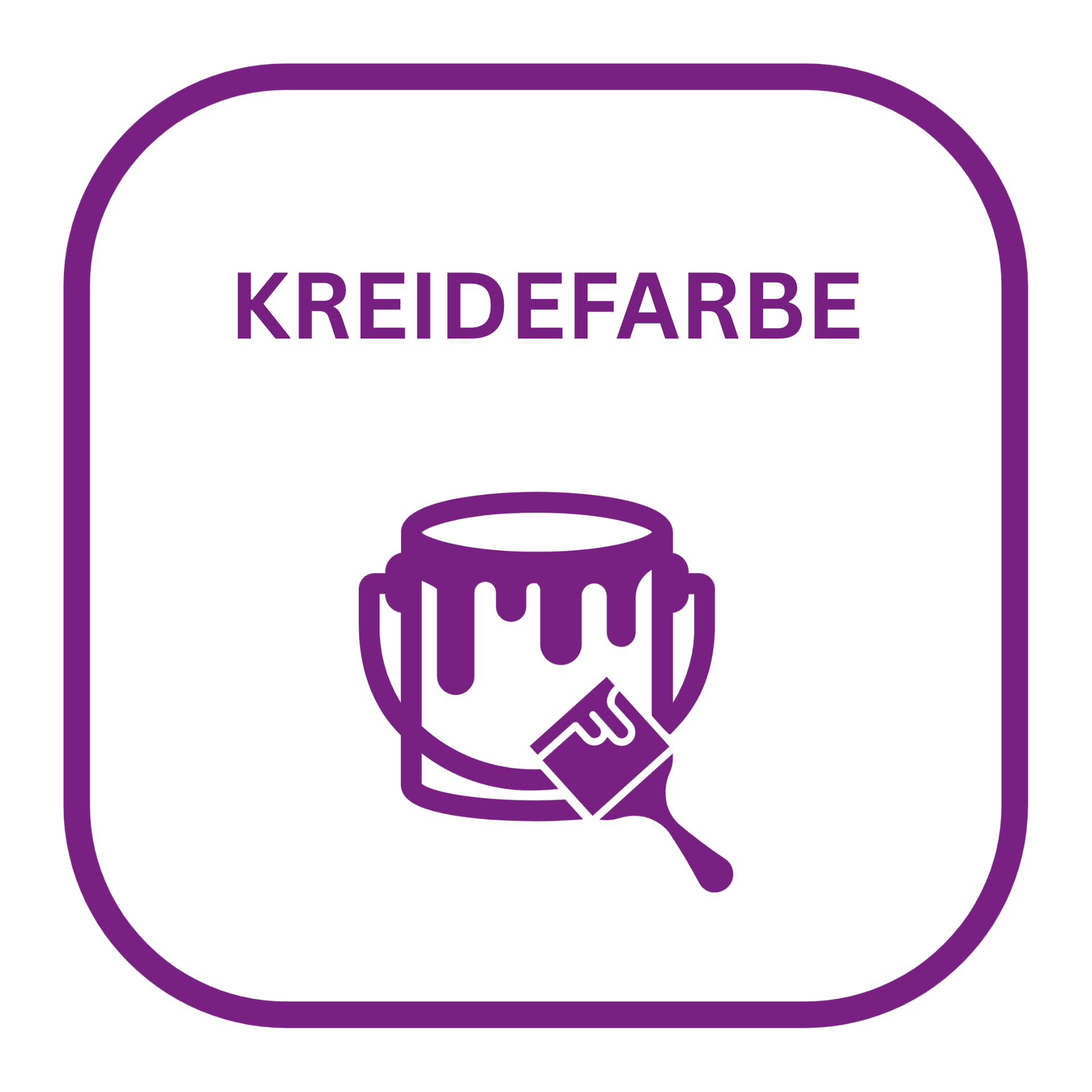 Piktogramm Kreidefarbe mit offenem Farbeimer und Pinsel