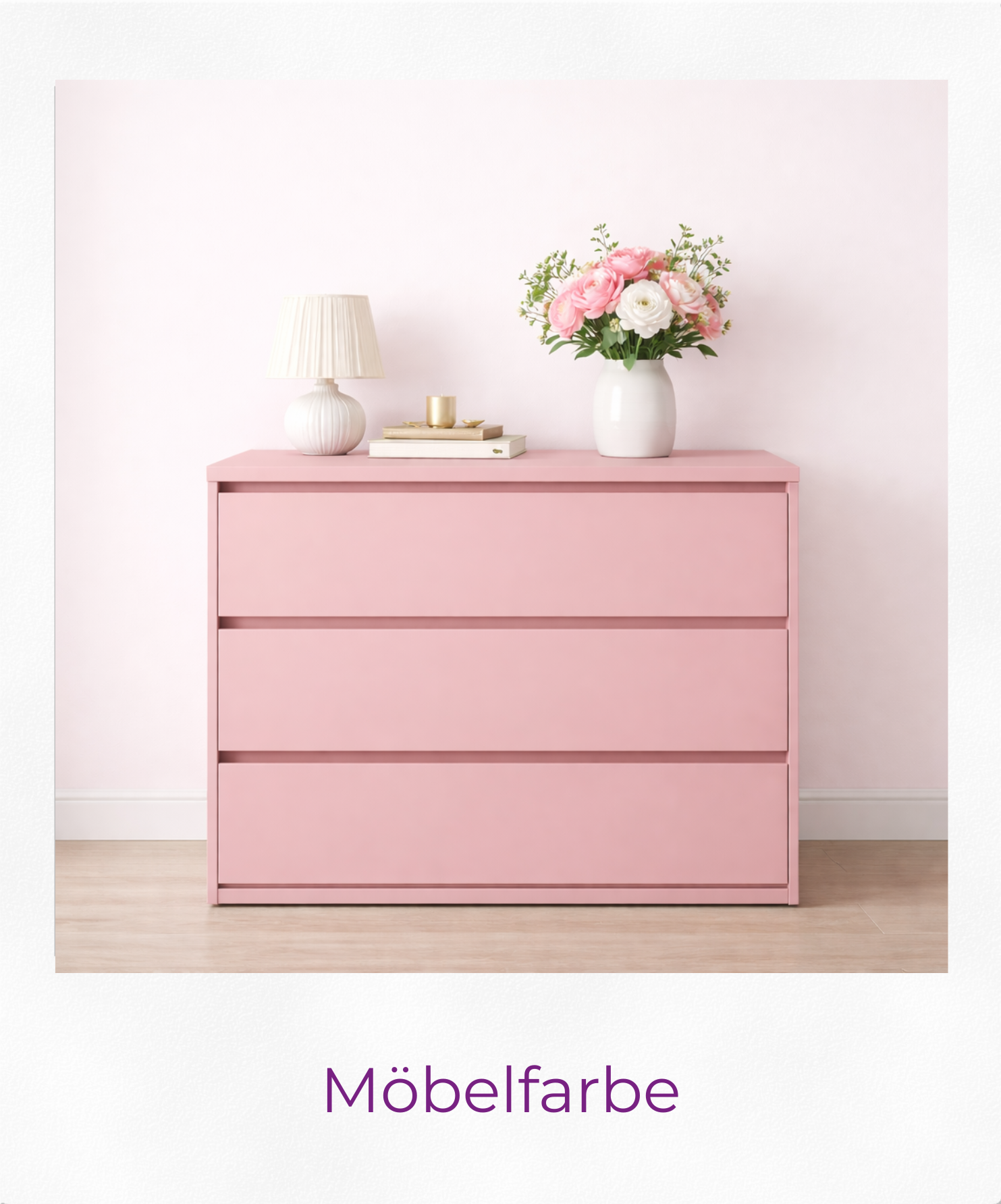 Produktgrafik Möbelfarbe als Polaroid