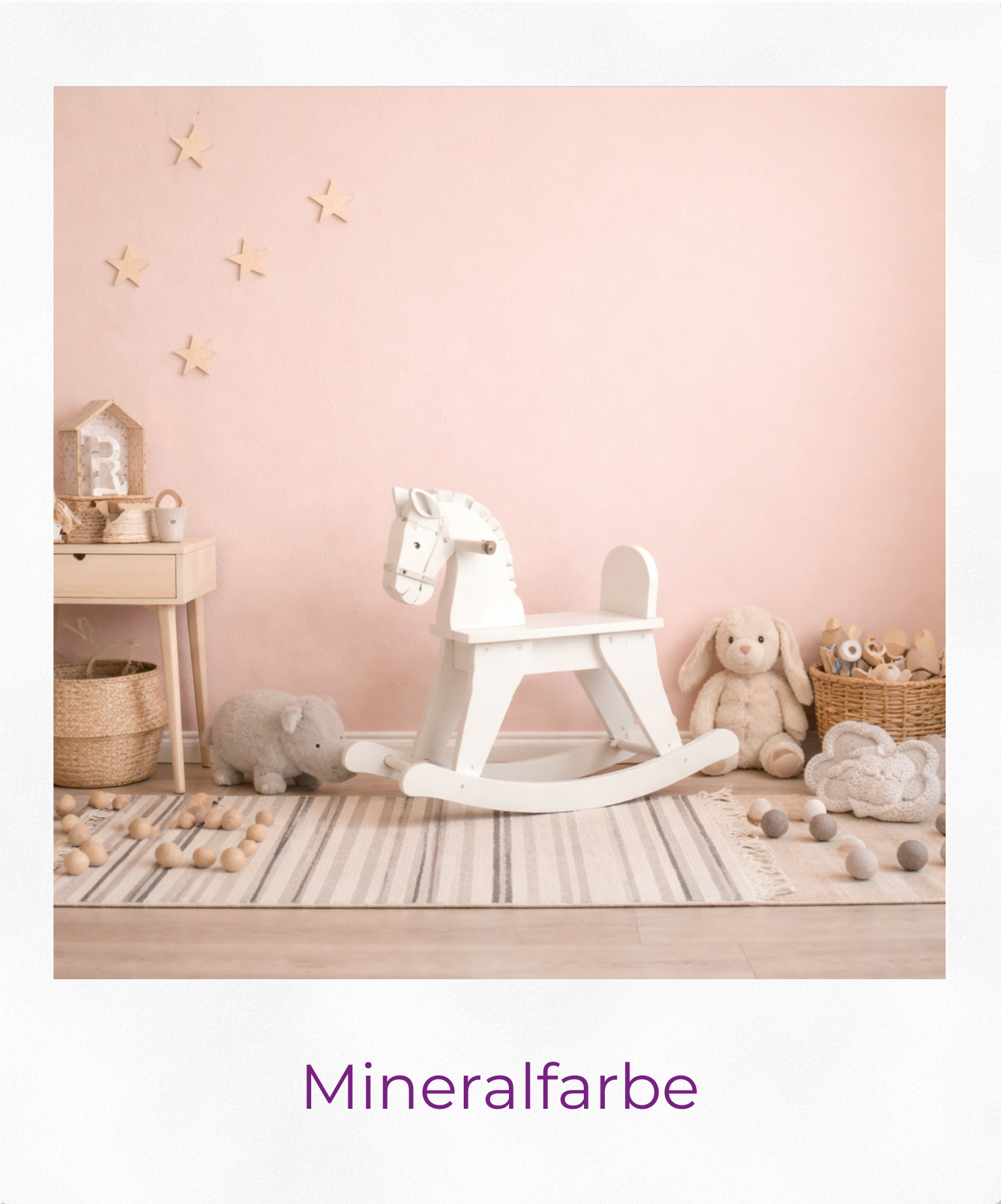 Produktgrafik Mineralfarbe als Polaroid
