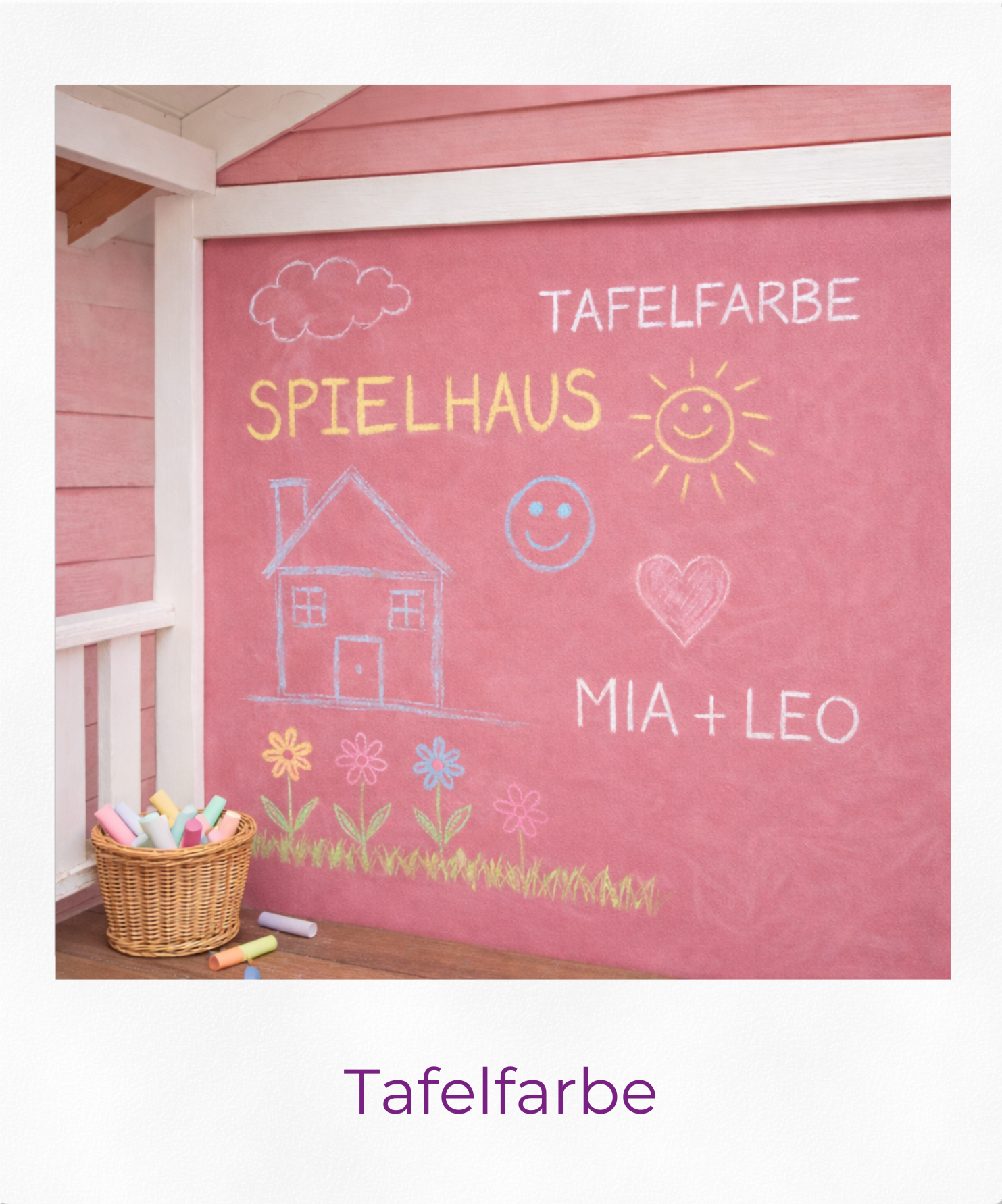 Produktgrafik Tafelfarbe als Polaroid