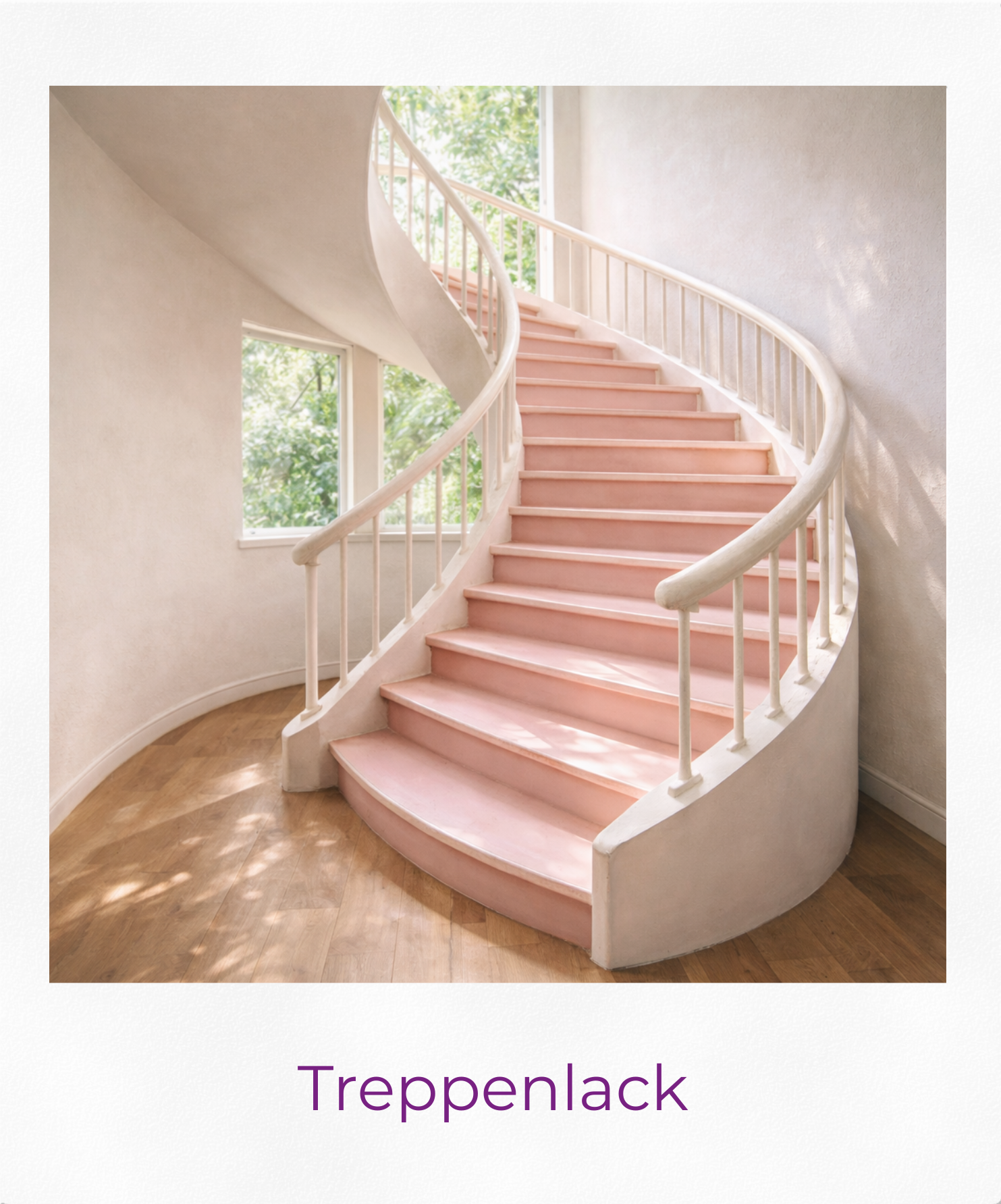 Produktgrafik Treppenlack als Polaroid