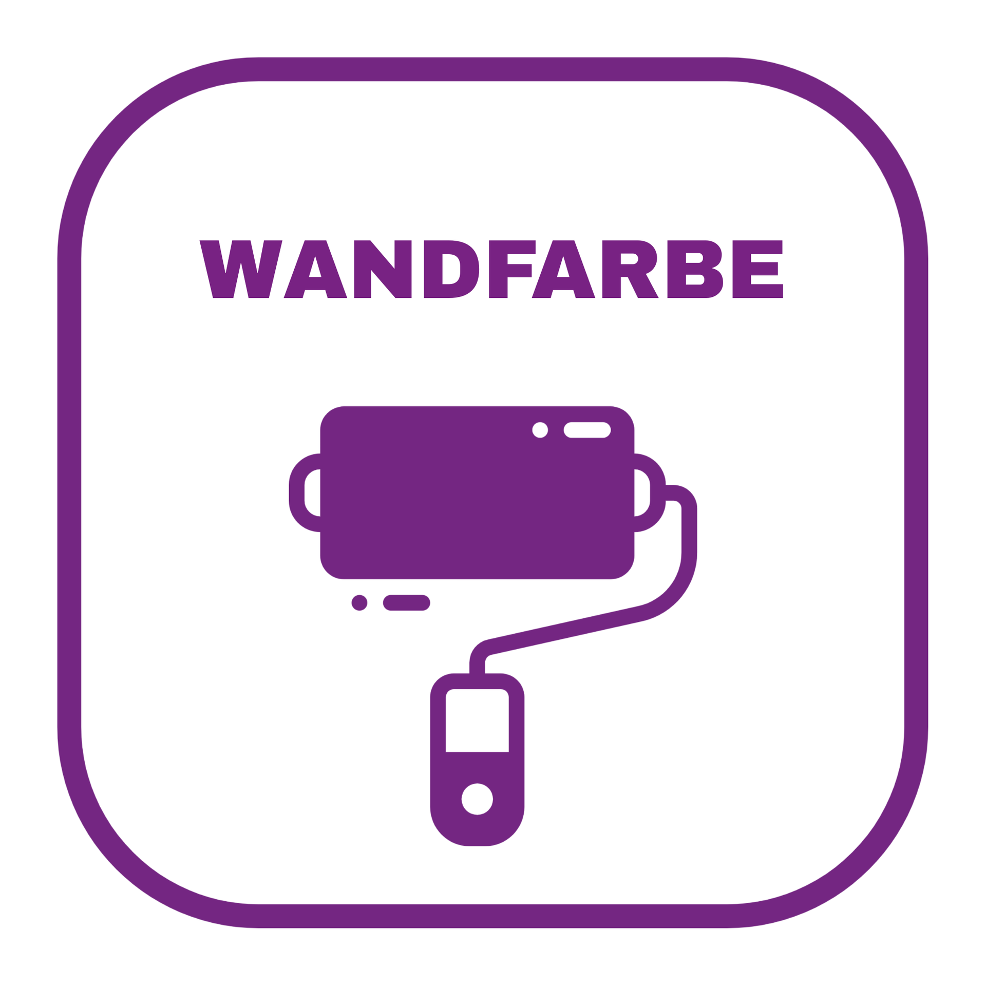 Piktogramm Wandfarbe mit Farbrolle für Innenwände