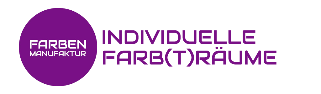 Logo der Farben Manufaktur mit Schriftzug „Individuelle Farb(t)räume“