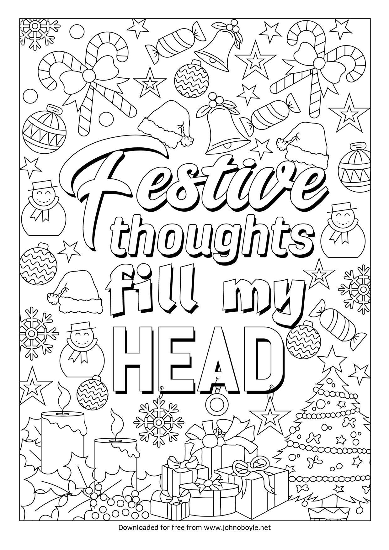 Colouring Page - Festive Thoughts Colouring Page - Festive Thoughts