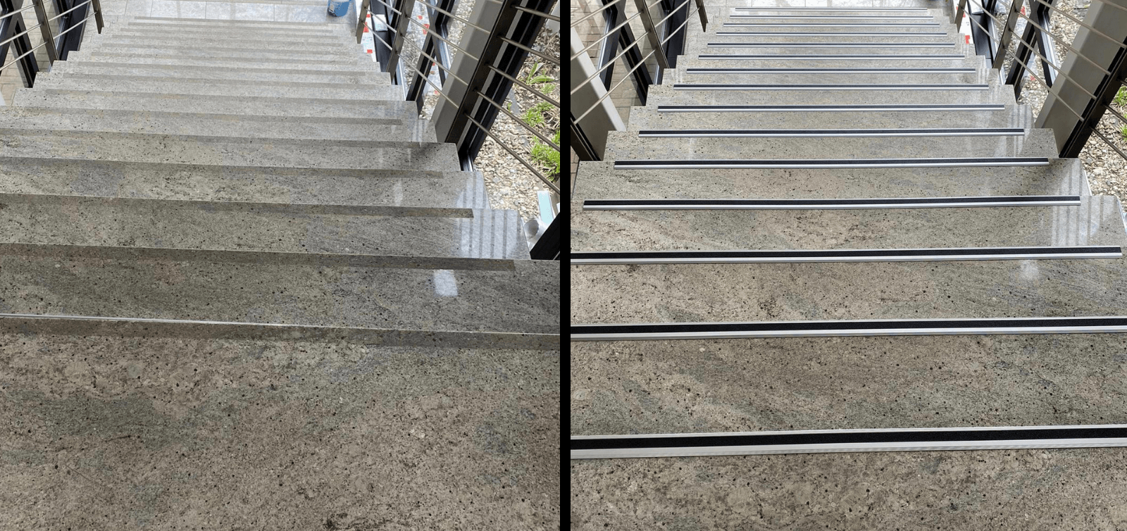 Granit Treppe reinigen polieren