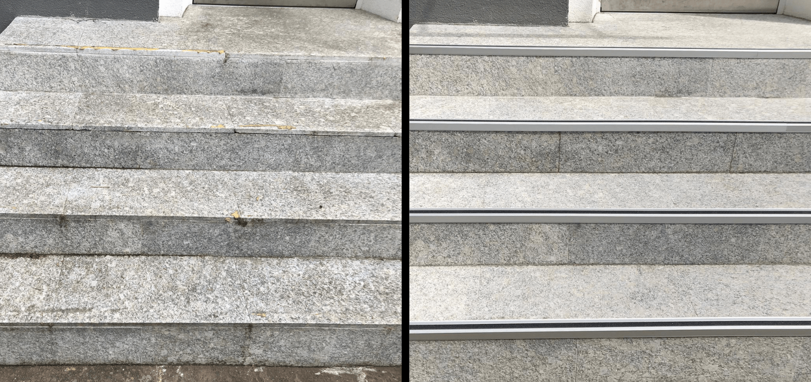 Reinigung Naturstein Treppe außen NRW Mandreko Steinrenovierung