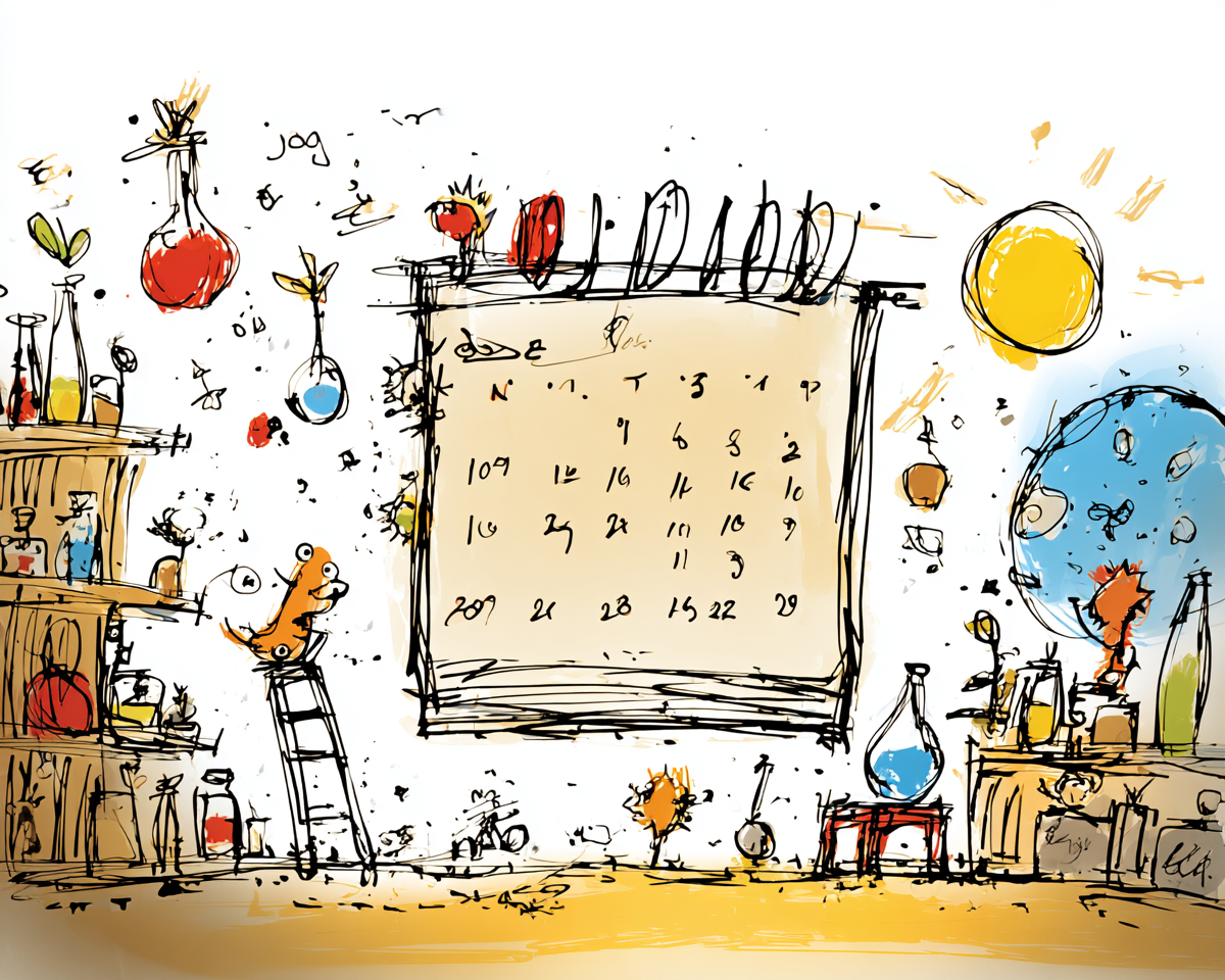 KI Illustration mit Kalender