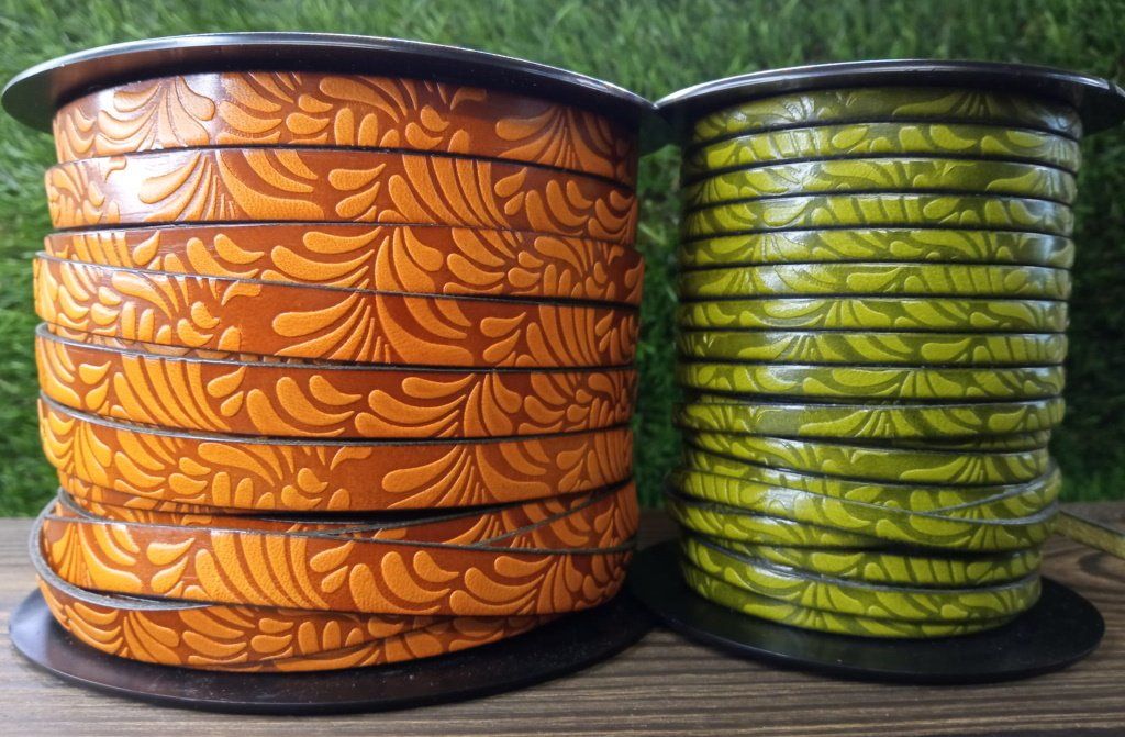 Tira cuero plano grabado