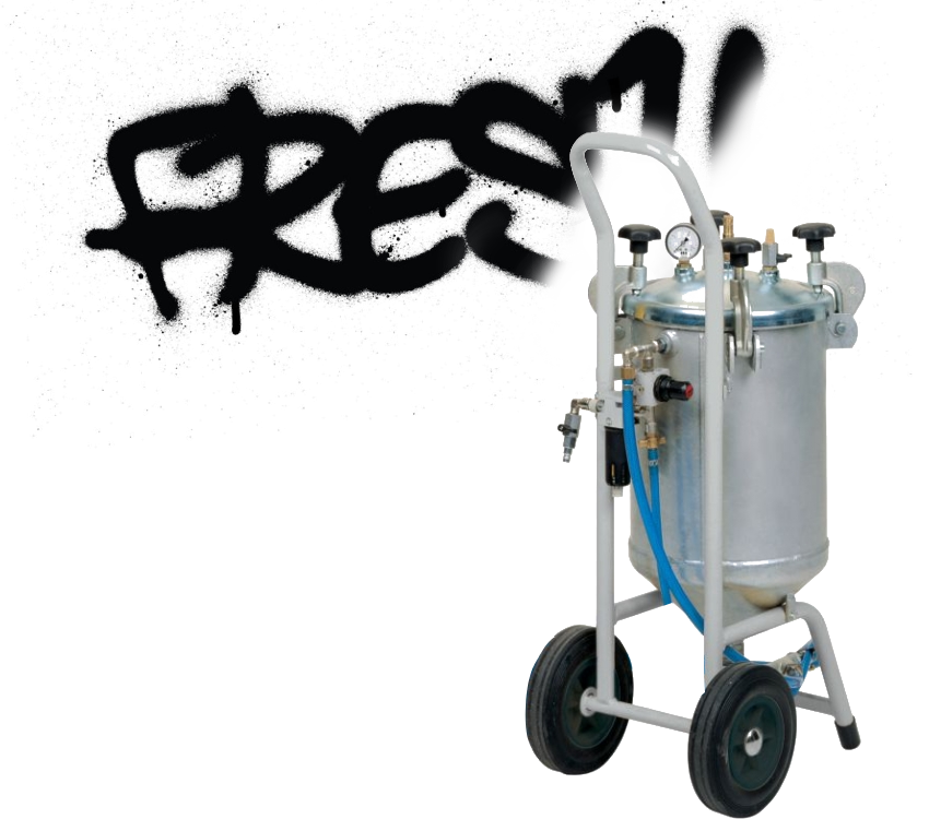 Sandstrahlgerät Unser Sandstrahlgerät entwickelt speziell für Graffiti
