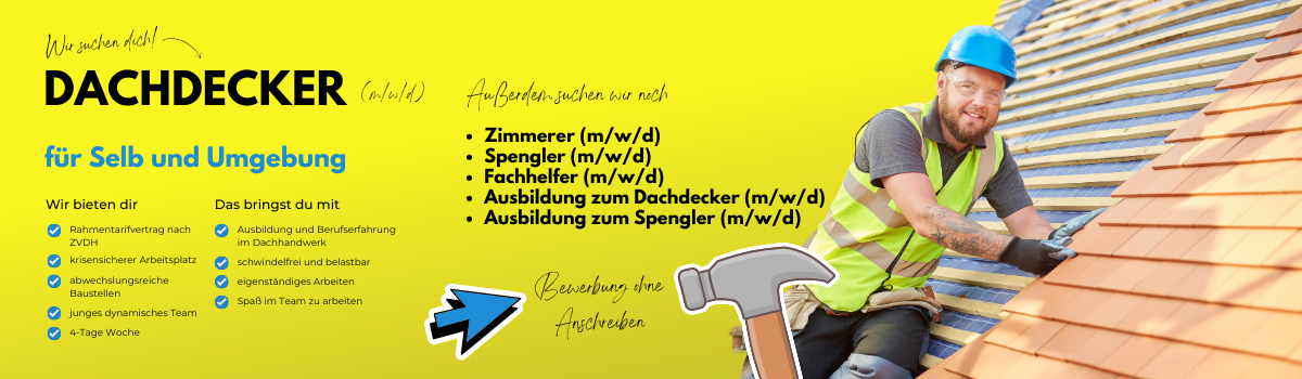 Jobs Dachdecker Spengler in Selb