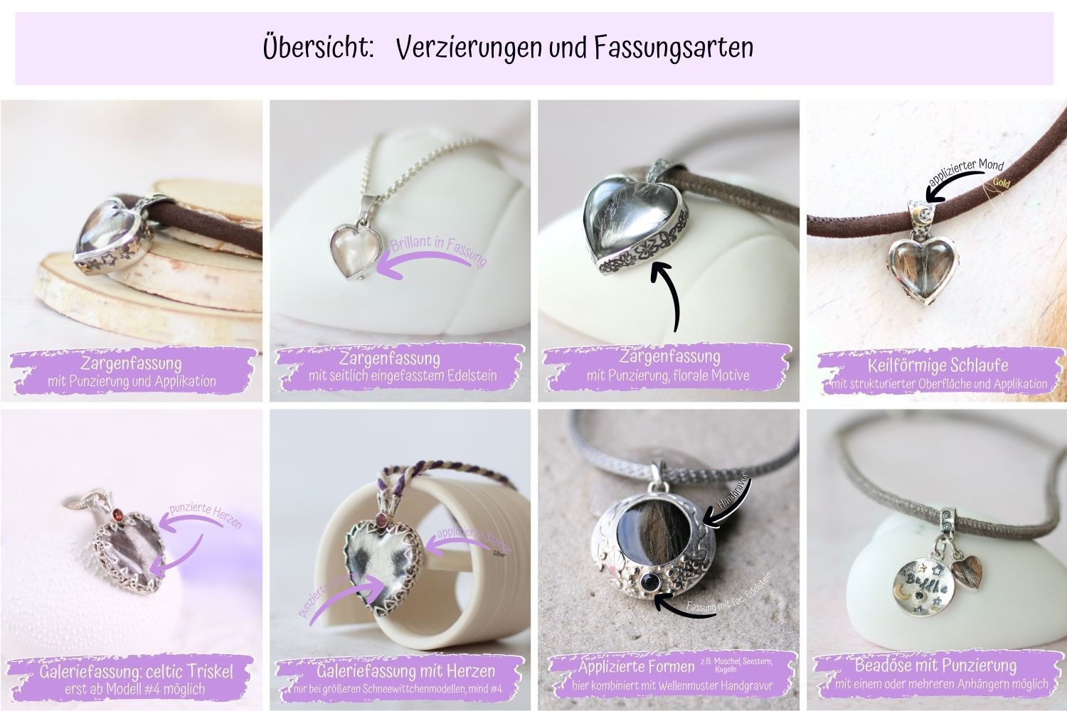 Beispiele für Fassungen und Individualisierungmöglichkeiten Fassungsarten und Gestaltungsmöglichkeiten